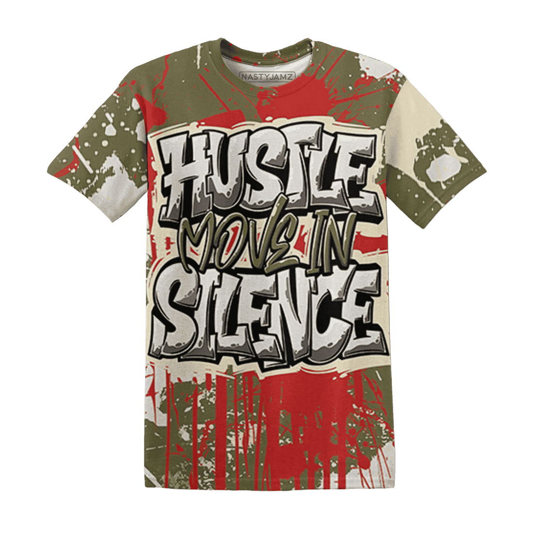 Medium-Olive-1s-T-Shirt-Match-Hustle-Move-In-Silence-3D