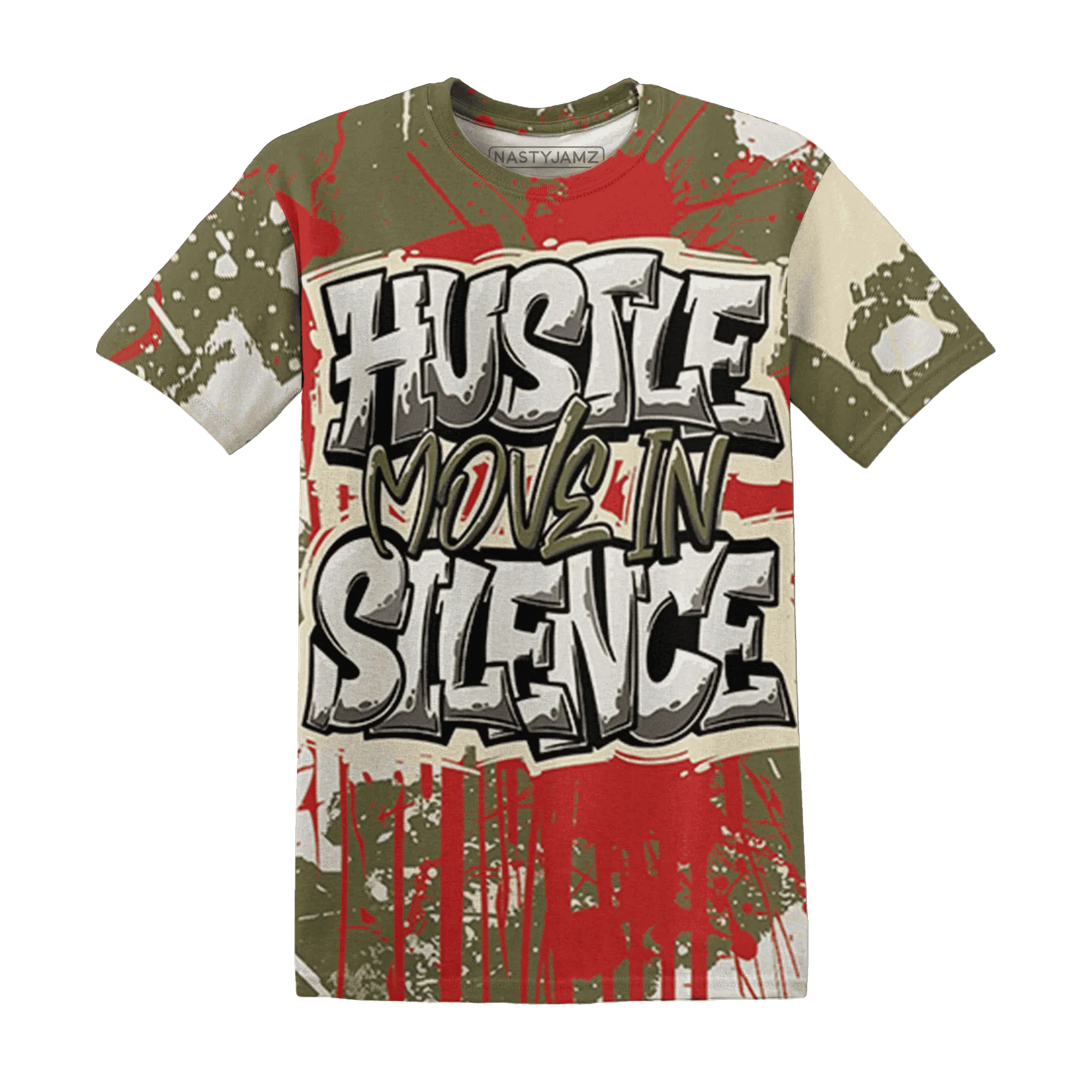 Medium-Olive-1s-T-Shirt-Match-Hustle-Move-In-Silence-3D