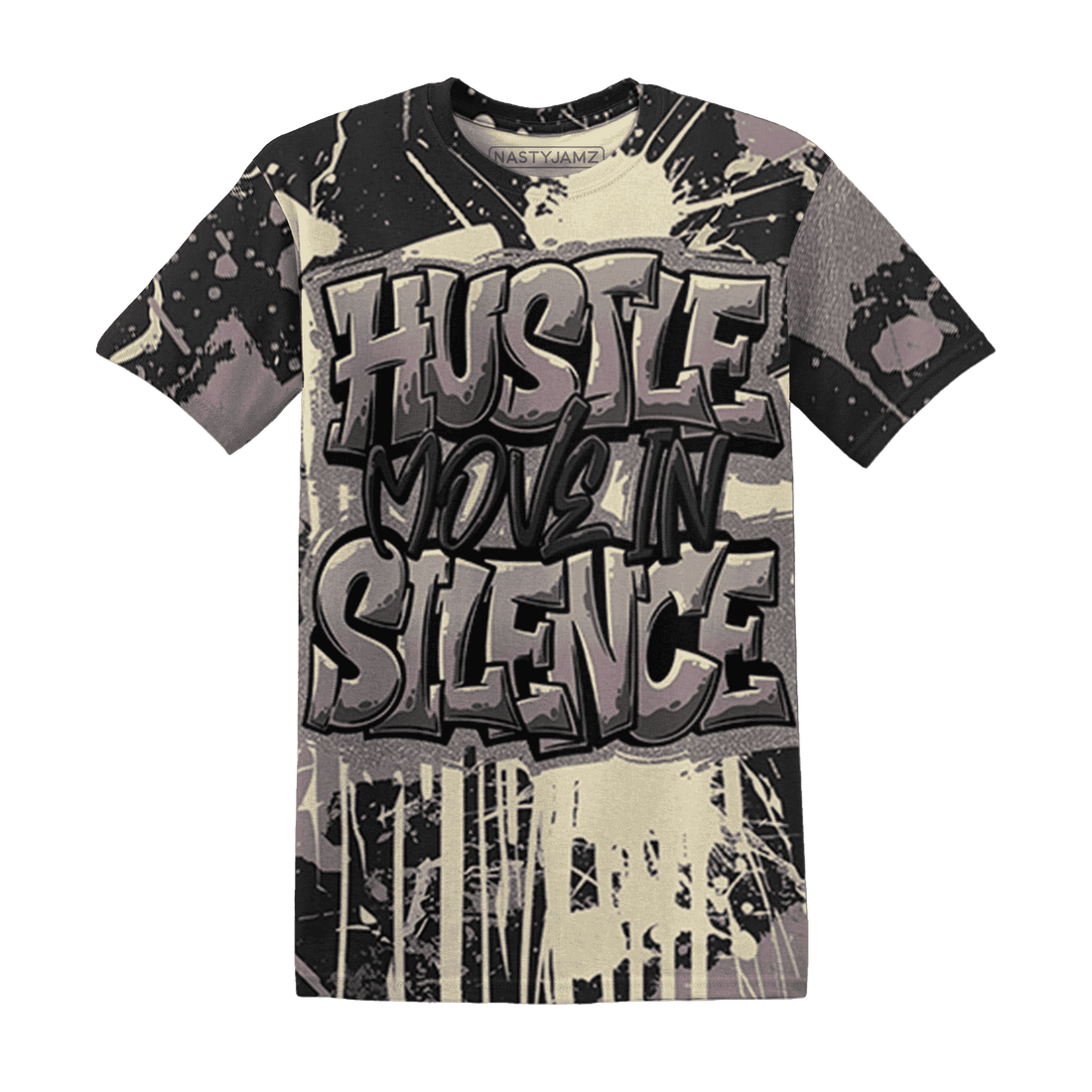 Black-Violet-Ore-3s-T-Shirt-Match-Hustle-Move-In-Silence-3D