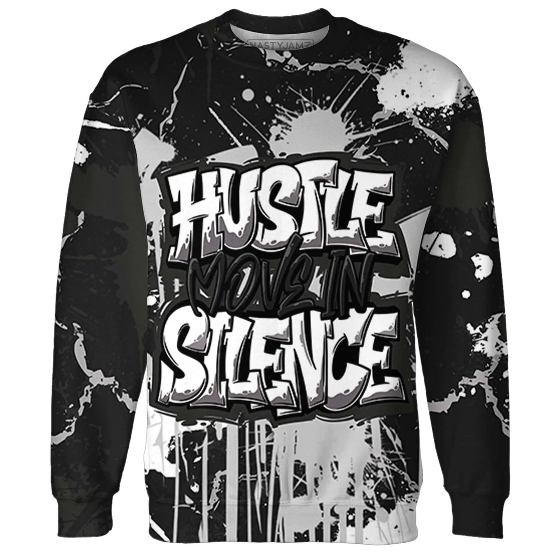 White-Thunder-4s-Sweatshirt-Match-Hustle-Move-In-Silence-3D