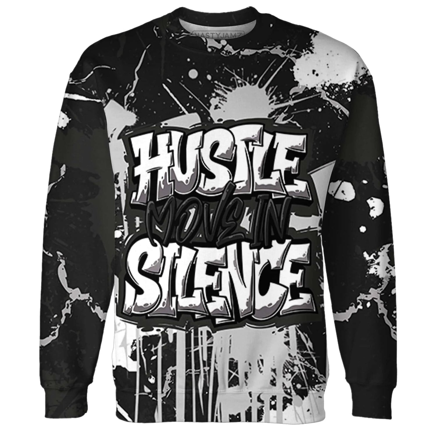 White-Thunder-4s-Sweatshirt-Match-Hustle-Move-In-Silence-3D