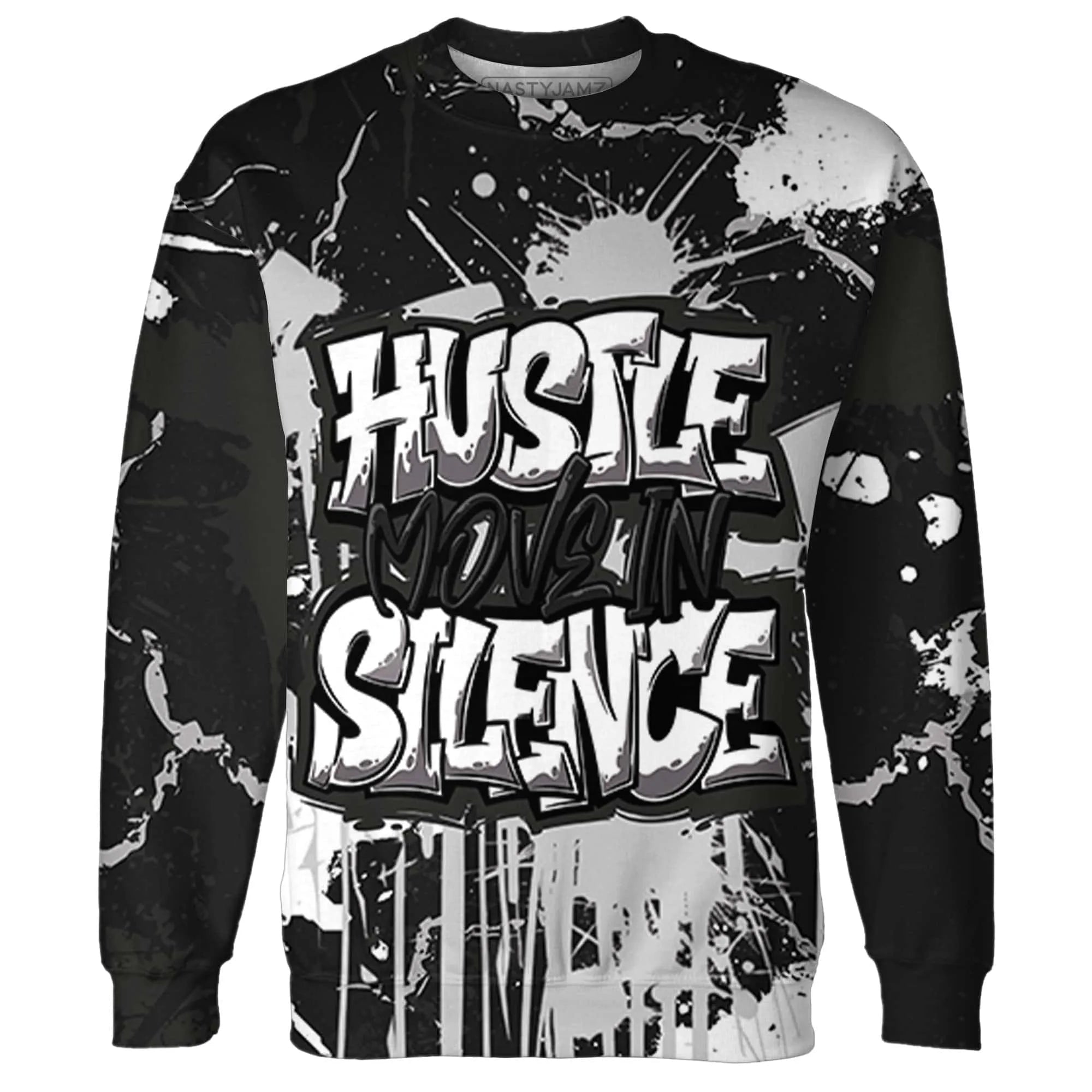 White-Thunder-4s-Sweatshirt-Match-Hustle-Move-In-Silence-3D