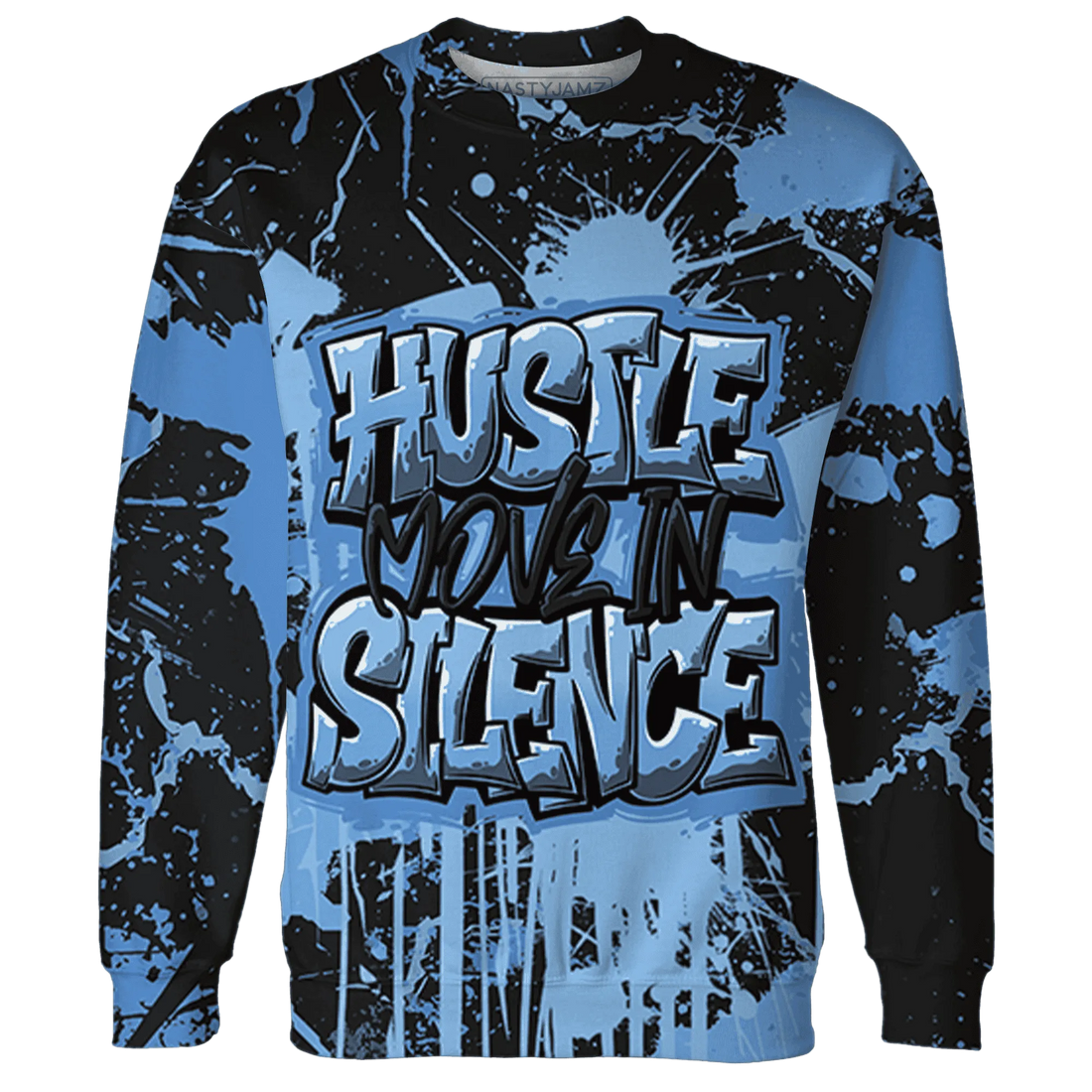 AM-Plus-Black-Univercitii-Blue-Sweatshirt-Match-Hustle-Move-In-Silence-3D