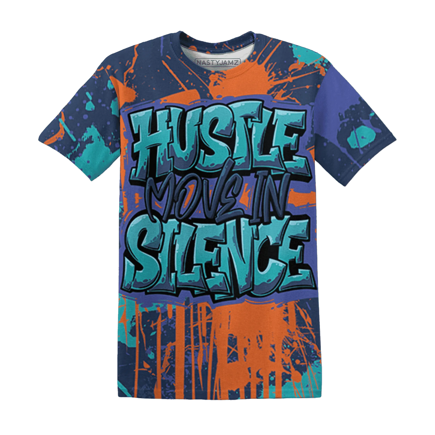 AM-Plus-Drift-Midnight-Navy-Total-Orange-Dusty-Cactus-T-Shirt-Match-Hustle-Move-In-Silence-3D