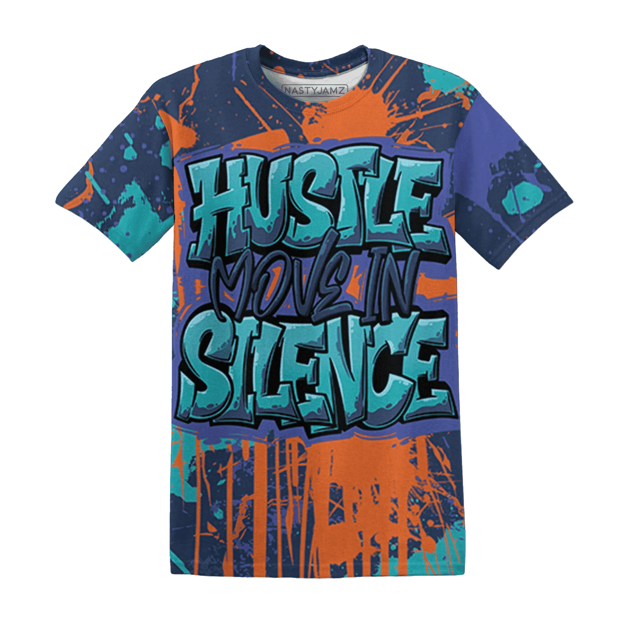 AM-Plus-Drift-Midnight-Navy-Total-Orange-Dusty-Cactus-T-Shirt-Match-Hustle-Move-In-Silence-3D
