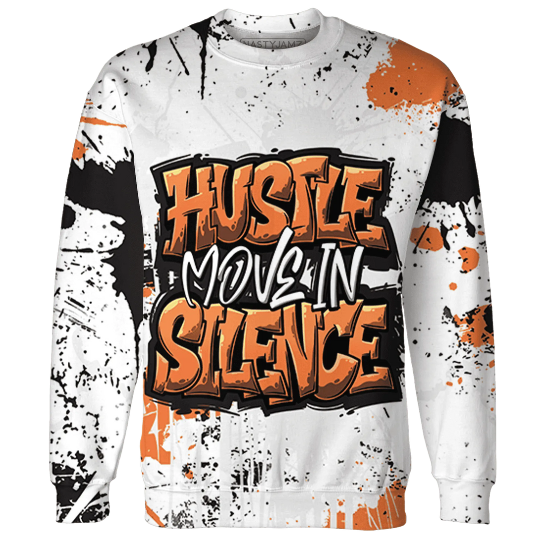 AM-TW-White-Orange-Sweatshirt-Match-Hustle-Move-In-Silence-3D