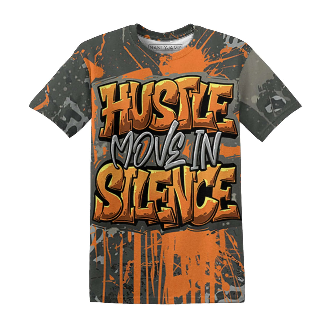 Fear-Pack-3s-T-Shirt-Match-Hustle-Move-In-Silence-3D