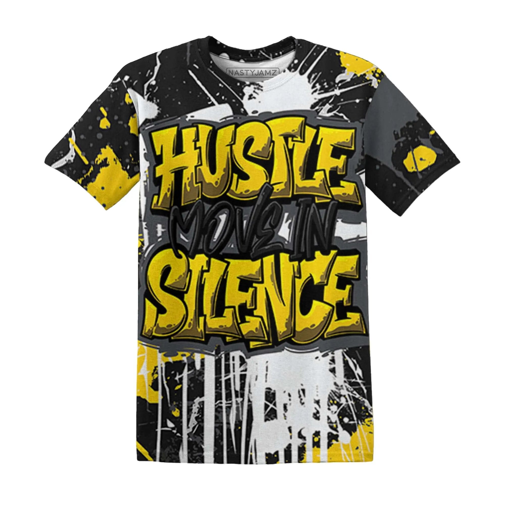 Thunder-4s-T-Shirt-Match-Hustle-Move-In-Silence-3D