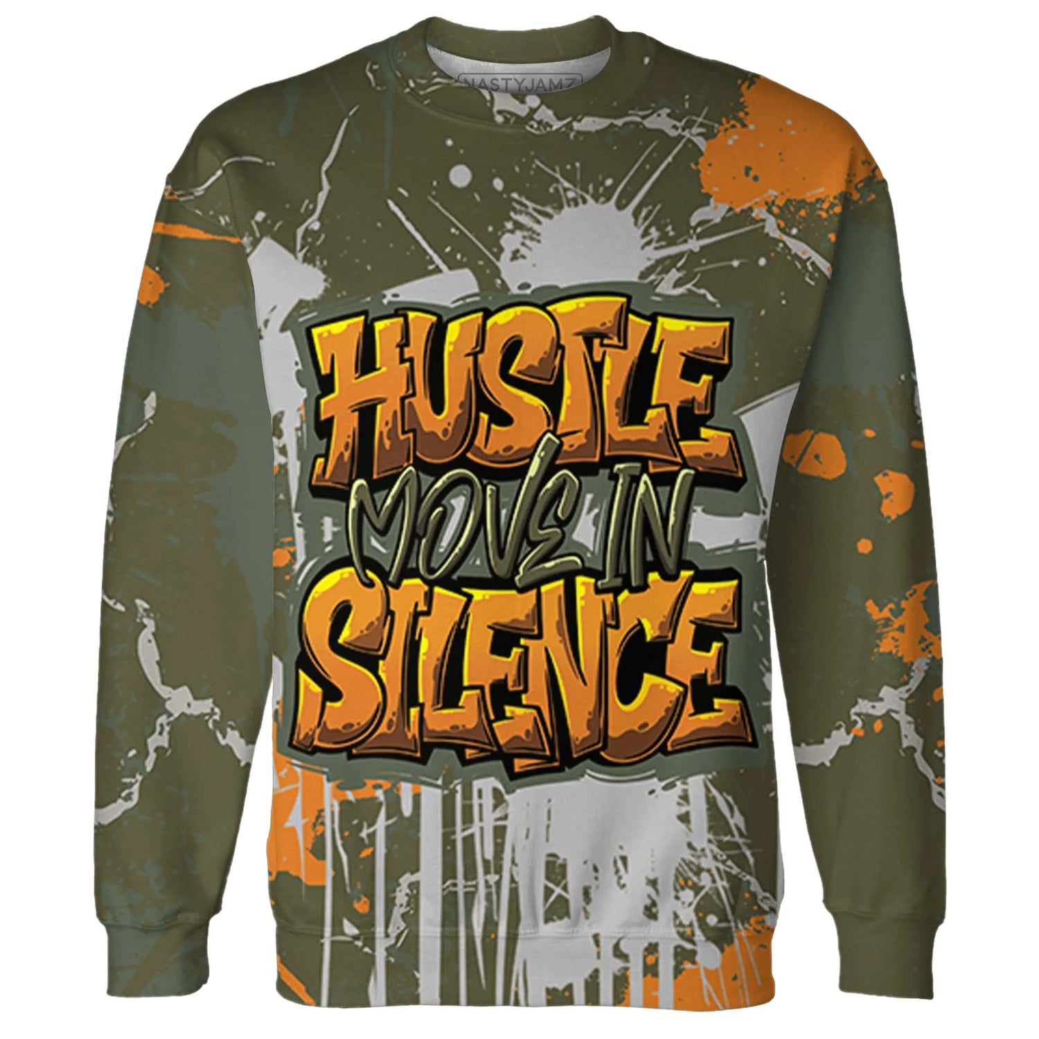 Olive-5s-Sweatshirt-Match-Hustle-Move-In-Silence-3D