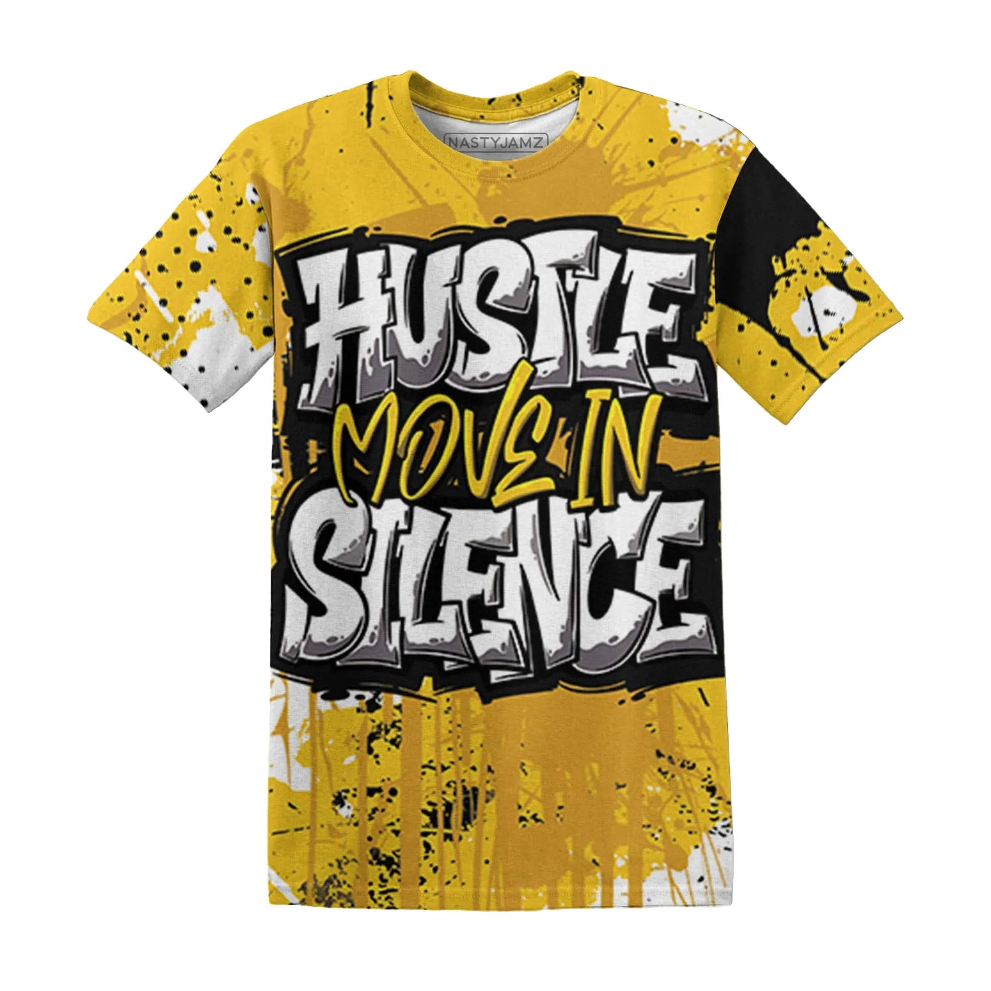 Yellow-Ochre-6s-T-Shirt-Match-Hustle-Move-In-Silence-3D