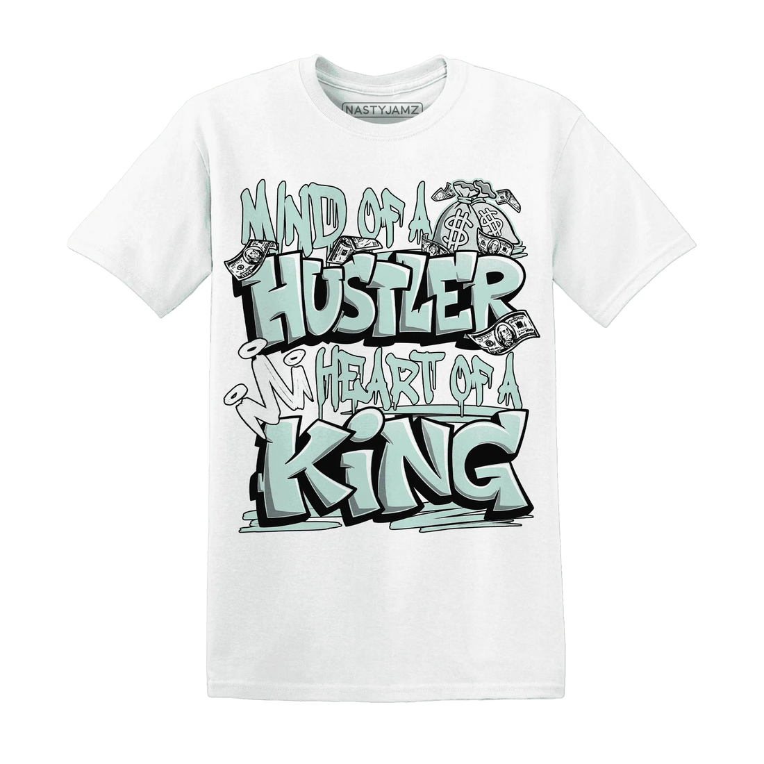 NastyJamz-AF-1-Low-Jade-Ice-White-T-Shirt-Match-Hustler-Heart-King