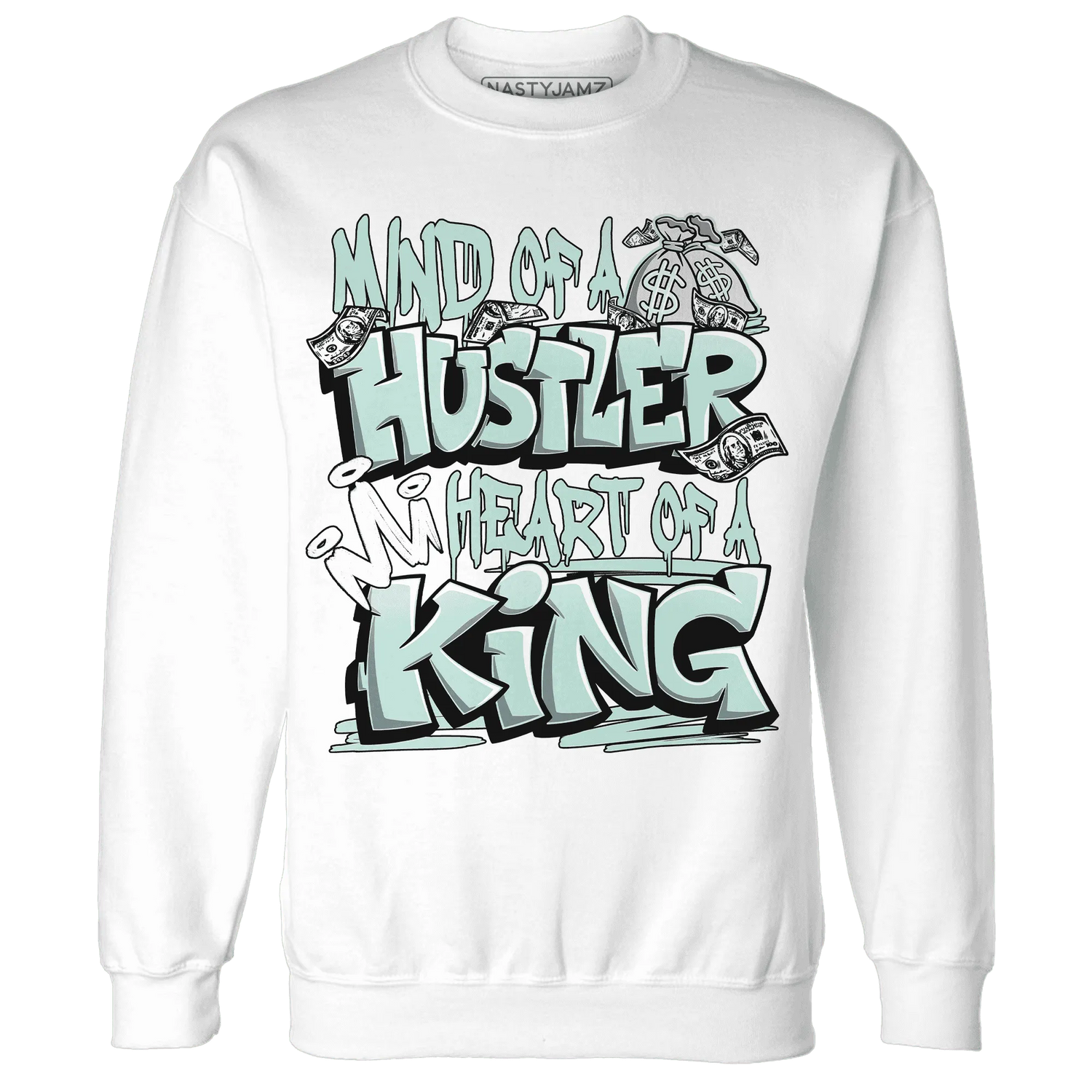 NastyJamz-AF-1-Low-Jade-Ice-White-Sweatshirt-Match-Hustler-Heart-King