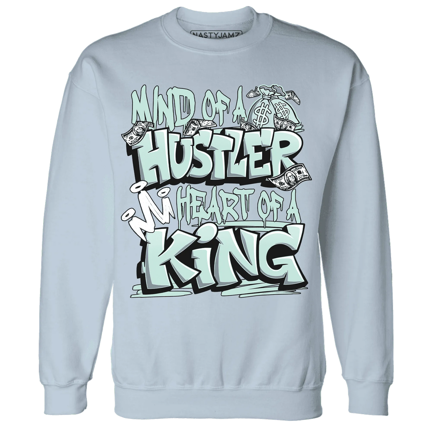 NastyJamz-AF-1-Low-Jade-Ice-White-Sweatshirt-Match-Hustler-Heart-King