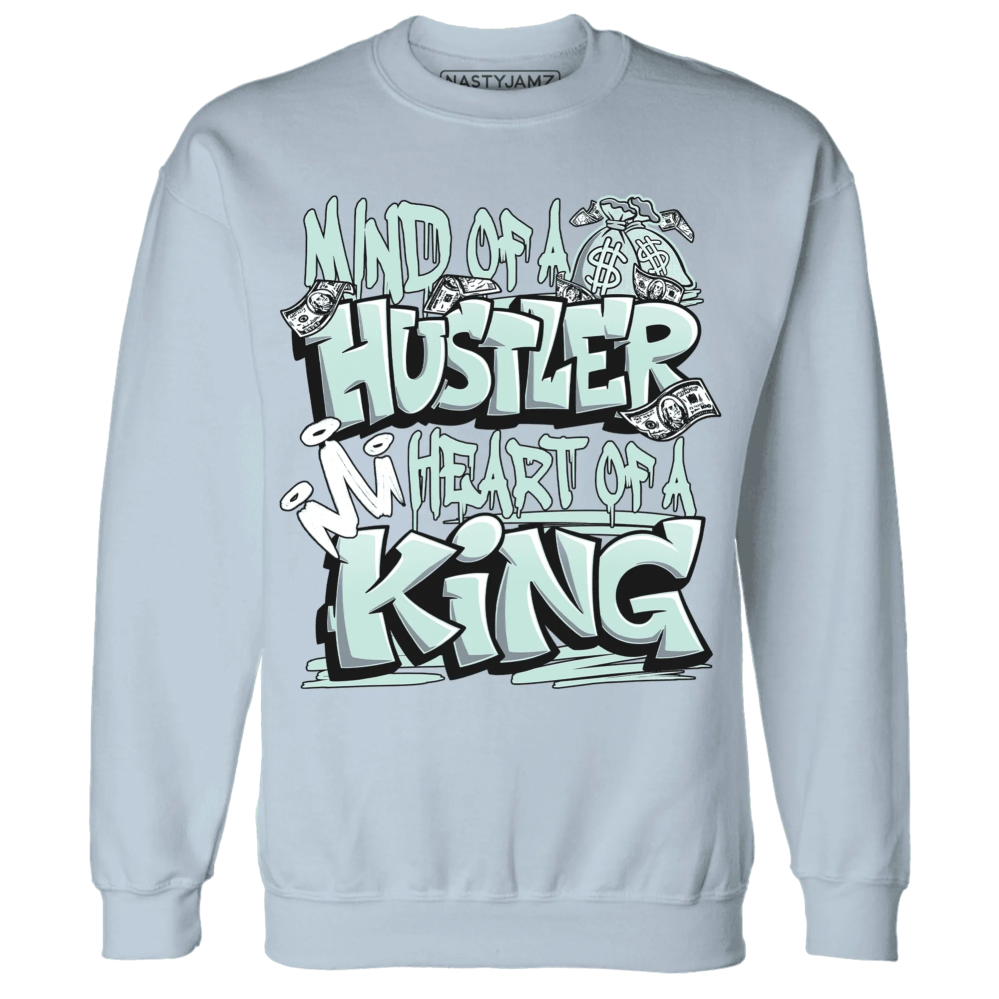 NastyJamz-AF-1-Low-Jade-Ice-White-Sweatshirt-Match-Hustler-Heart-King