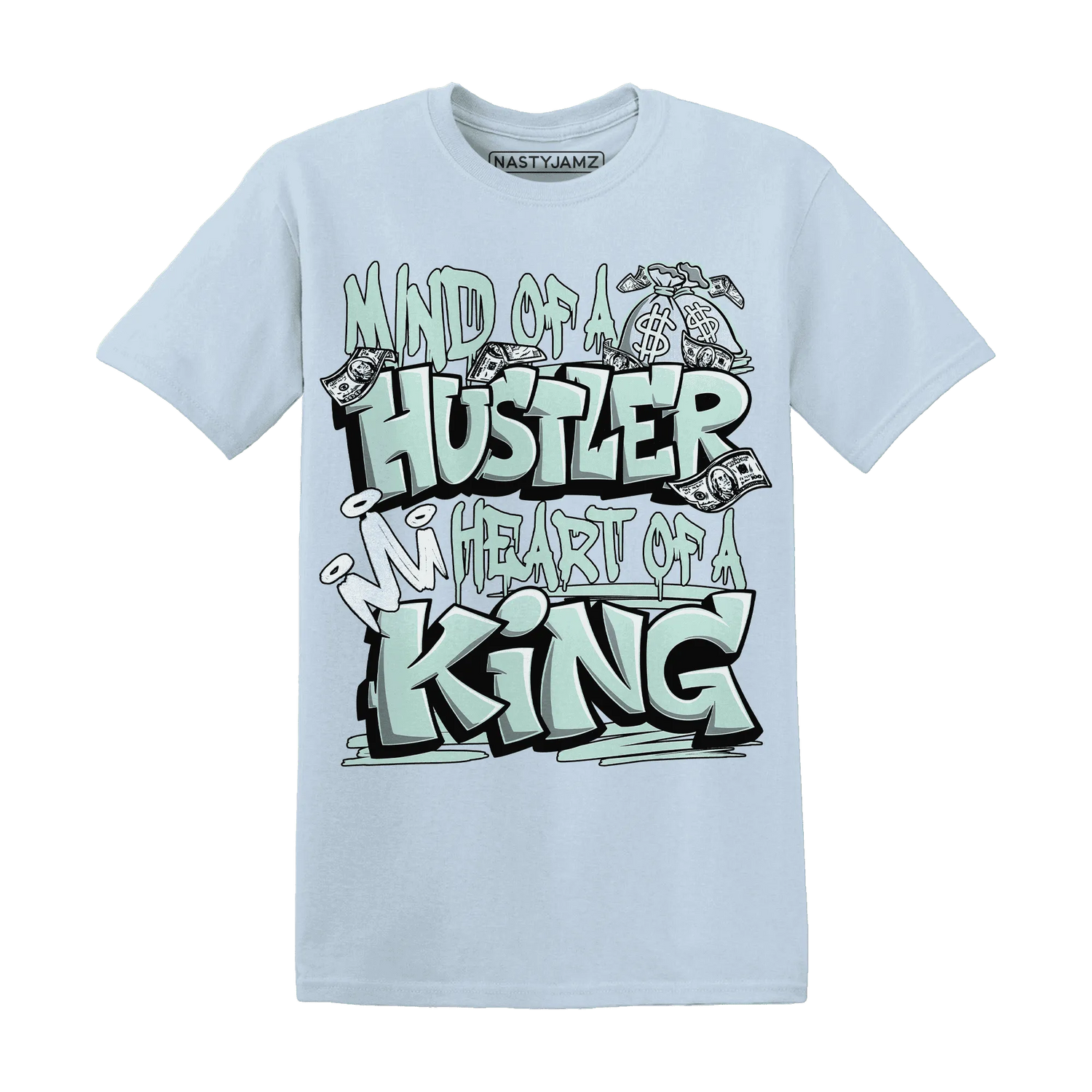 NastyJamz-AF-1-Low-Jade-Ice-White-T-Shirt-Match-Hustler-Heart-King