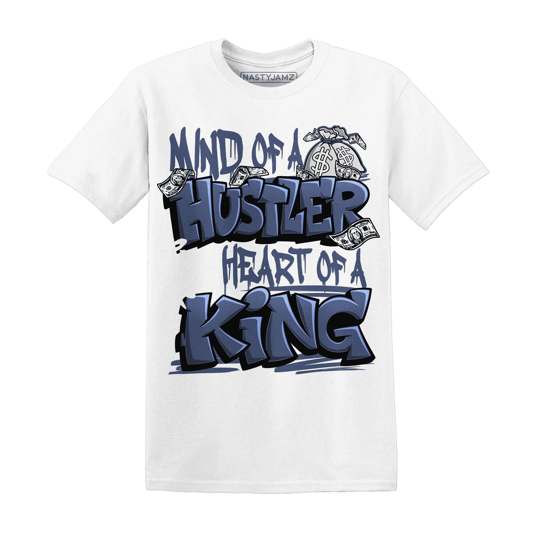 Low-Diffused-Blue-11s-T-Shirt-Match-Hustler-Heart-King