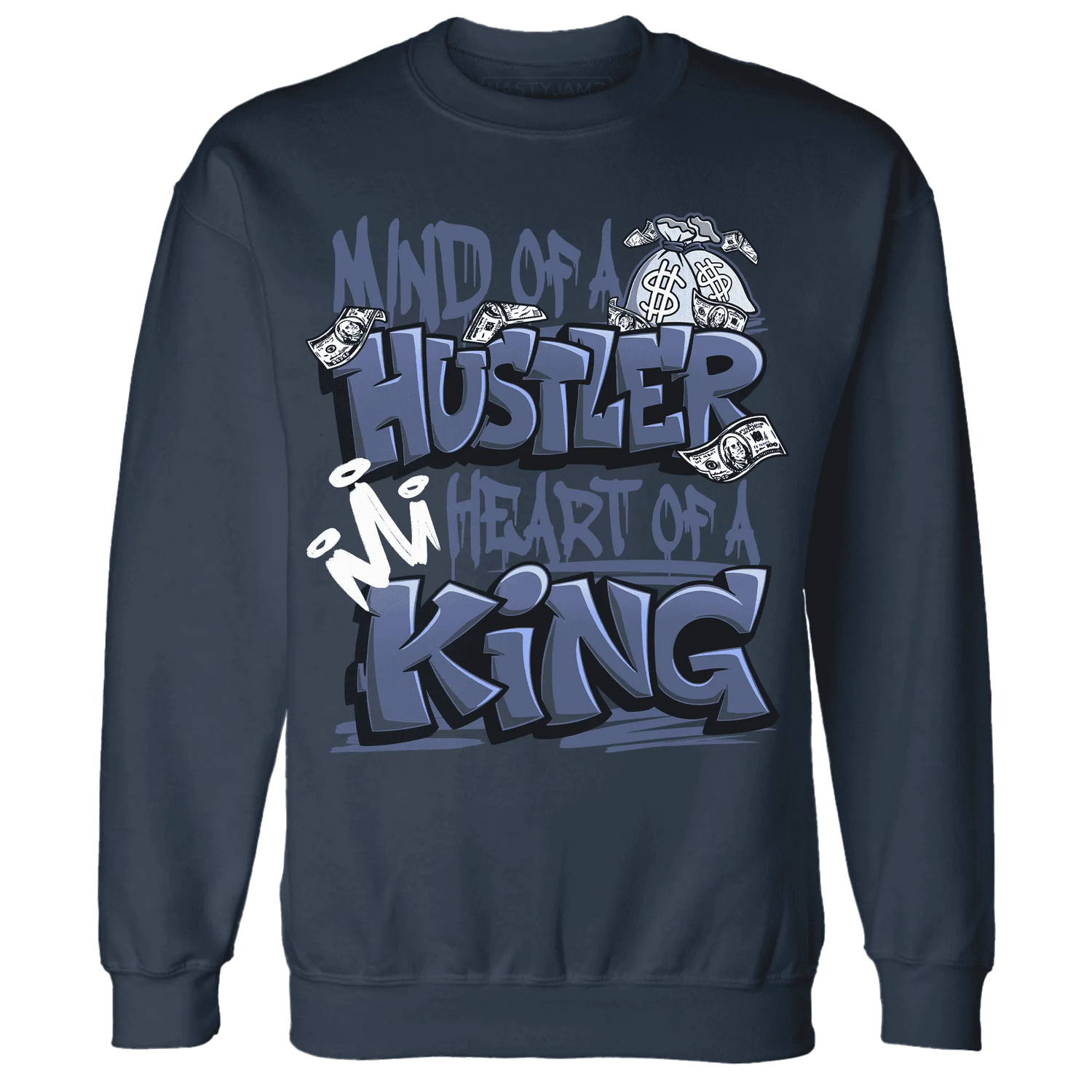 Low-Diffused-Blue-11s-Sweatshirt-Match-Hustler-Heart-King