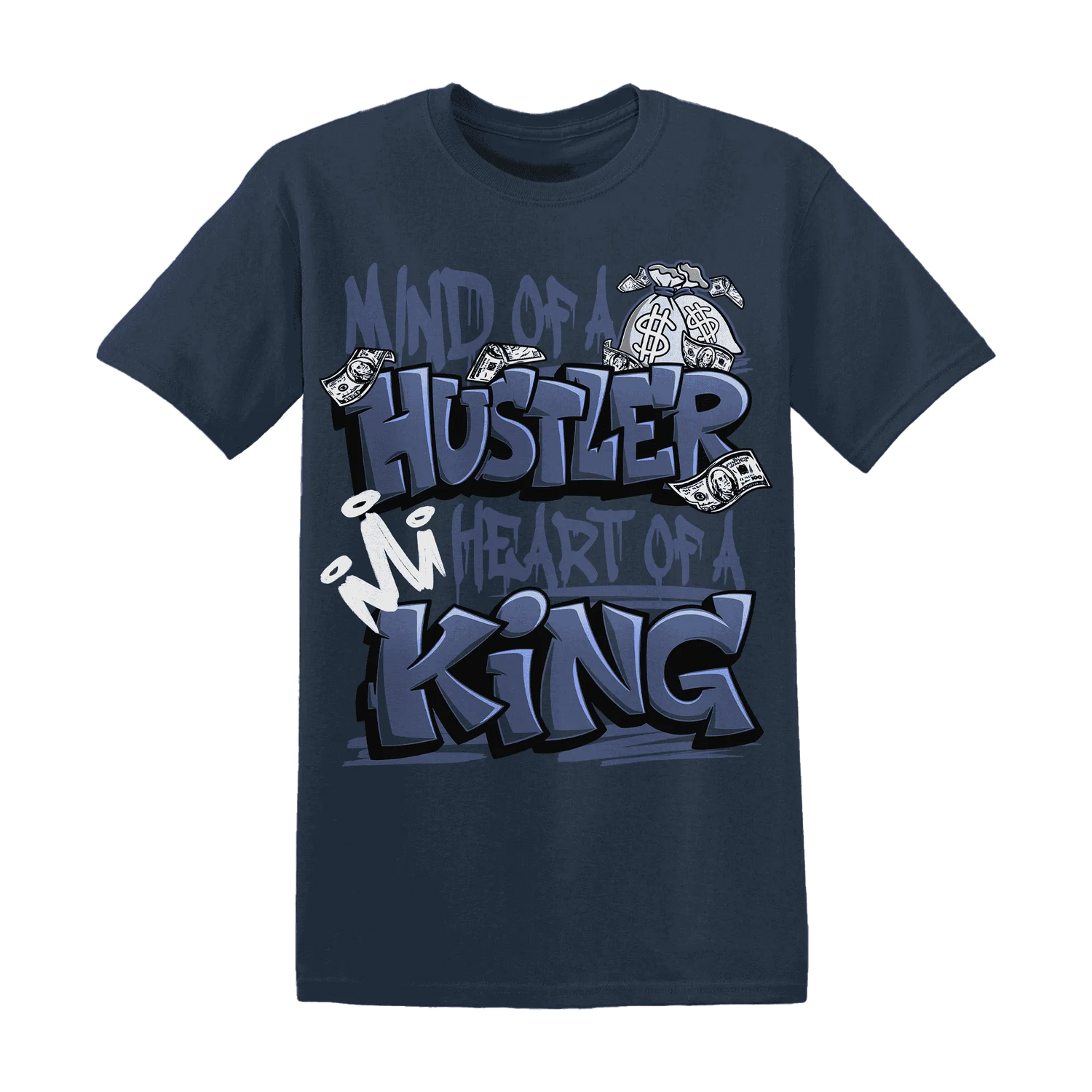 Low-Diffused-Blue-11s-T-Shirt-Match-Hustler-Heart-King