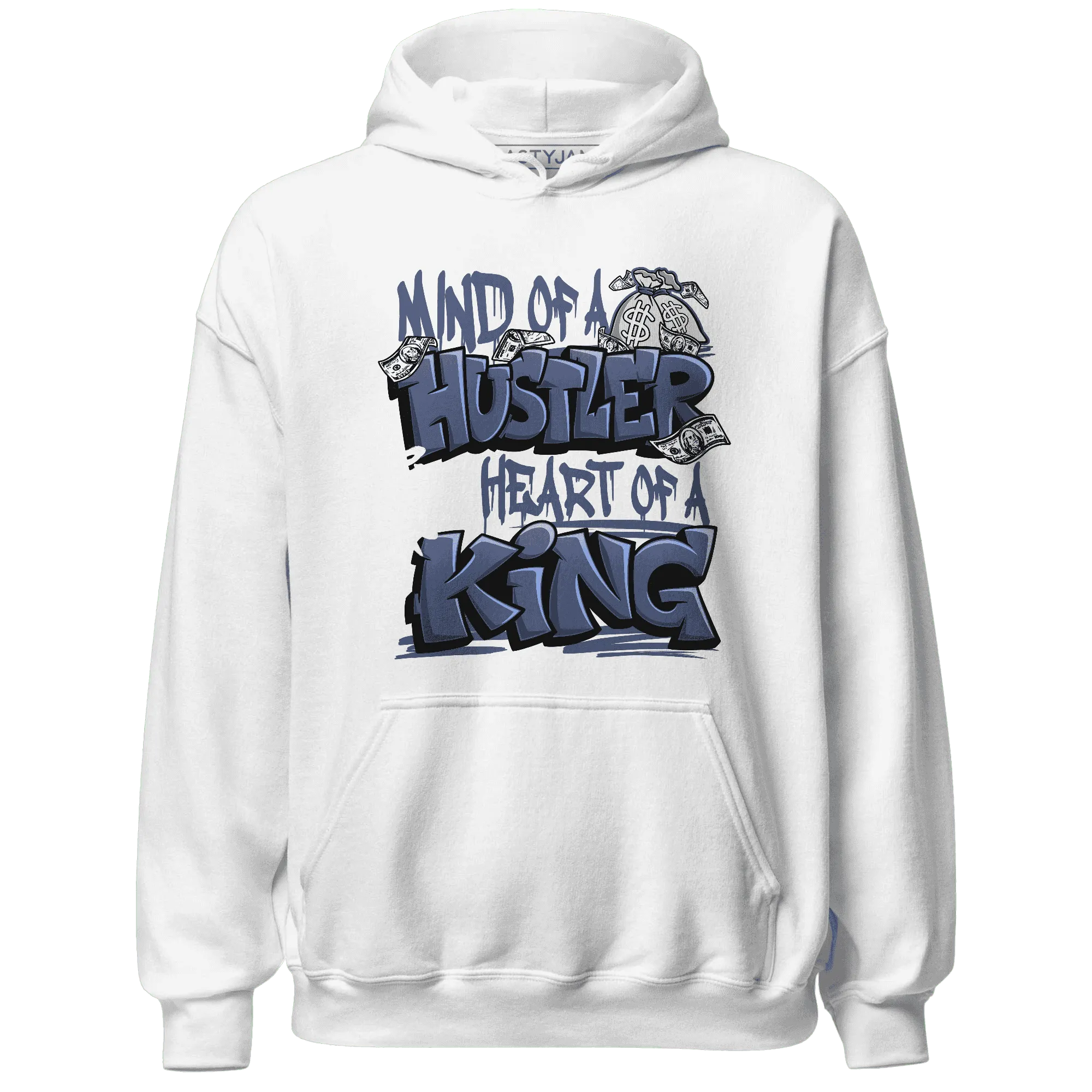 Low-Diffused-Blue-11s-Hoodie-Match-Hustler-Heart-King