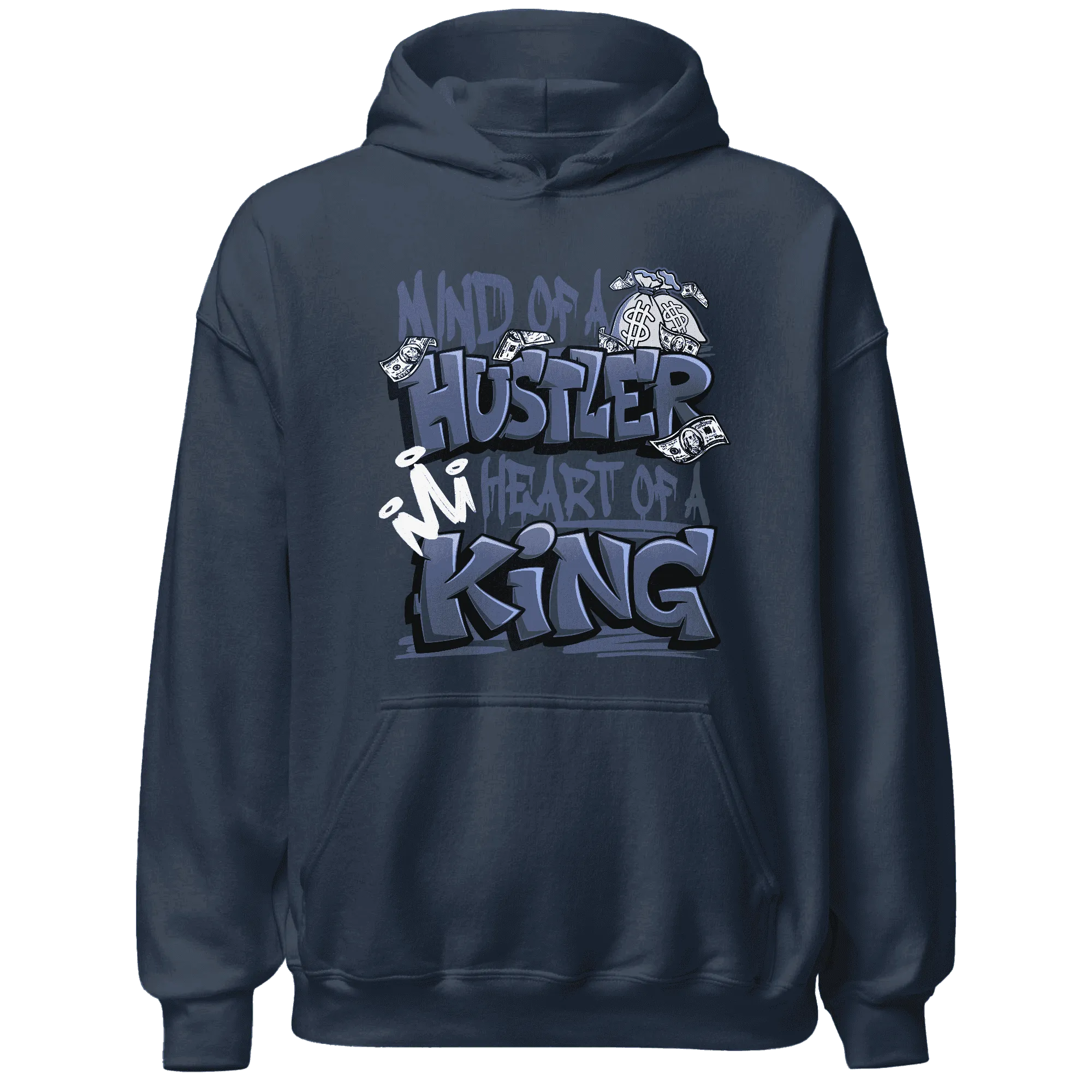 Low-Diffused-Blue-11s-Hoodie-Match-Hustler-Heart-King