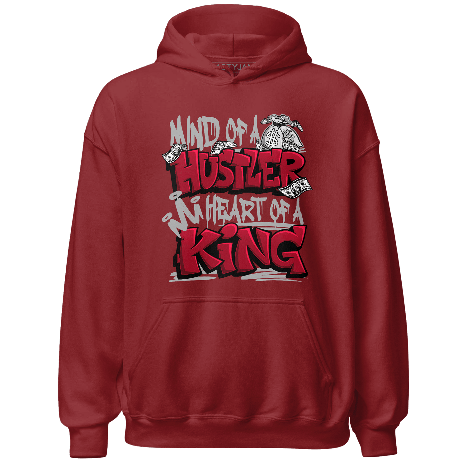 Retro Red Taxi 12s Hoodie Match Hustler Heart King - NastyJamz