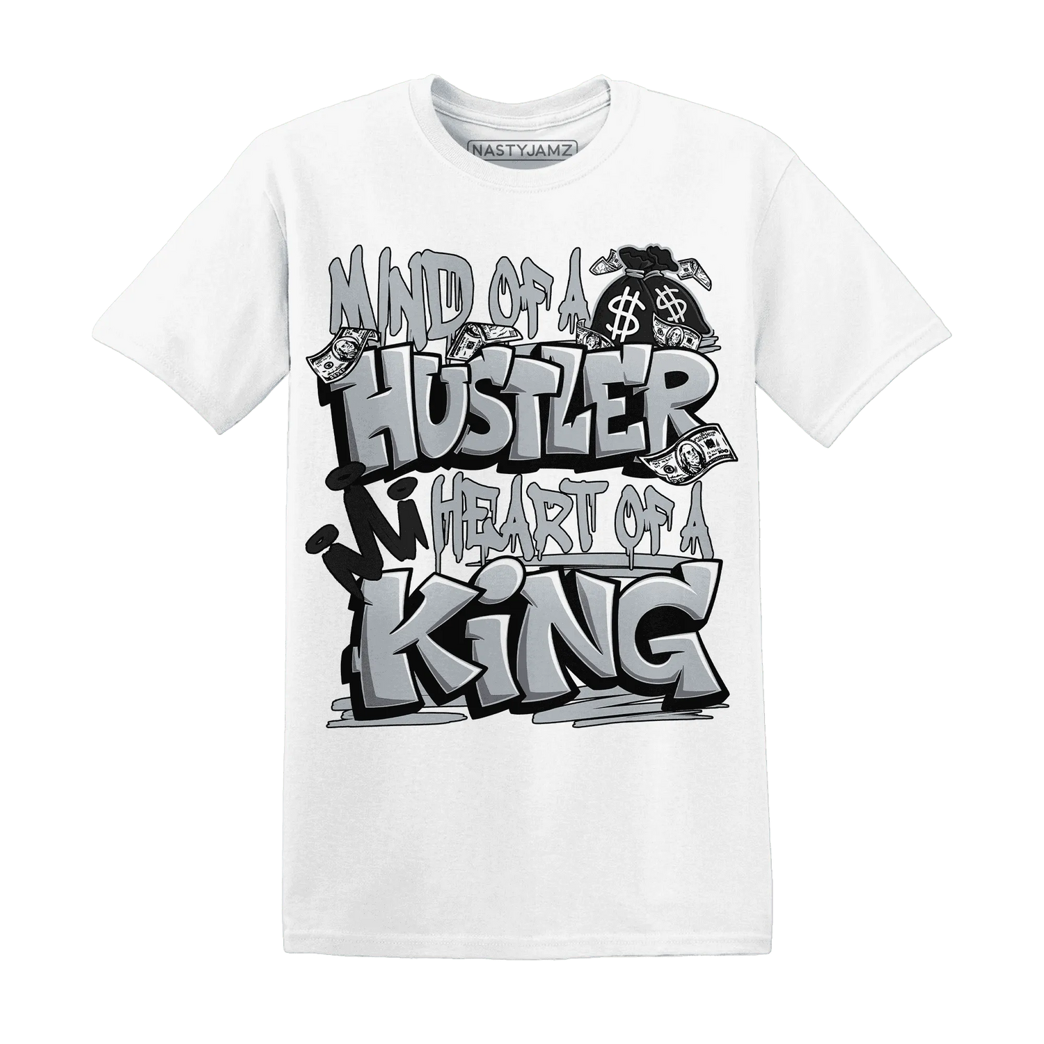 NastyJamz-Wolf-Grey-12s-T-Shirt-Match-Hustler-Heart-King