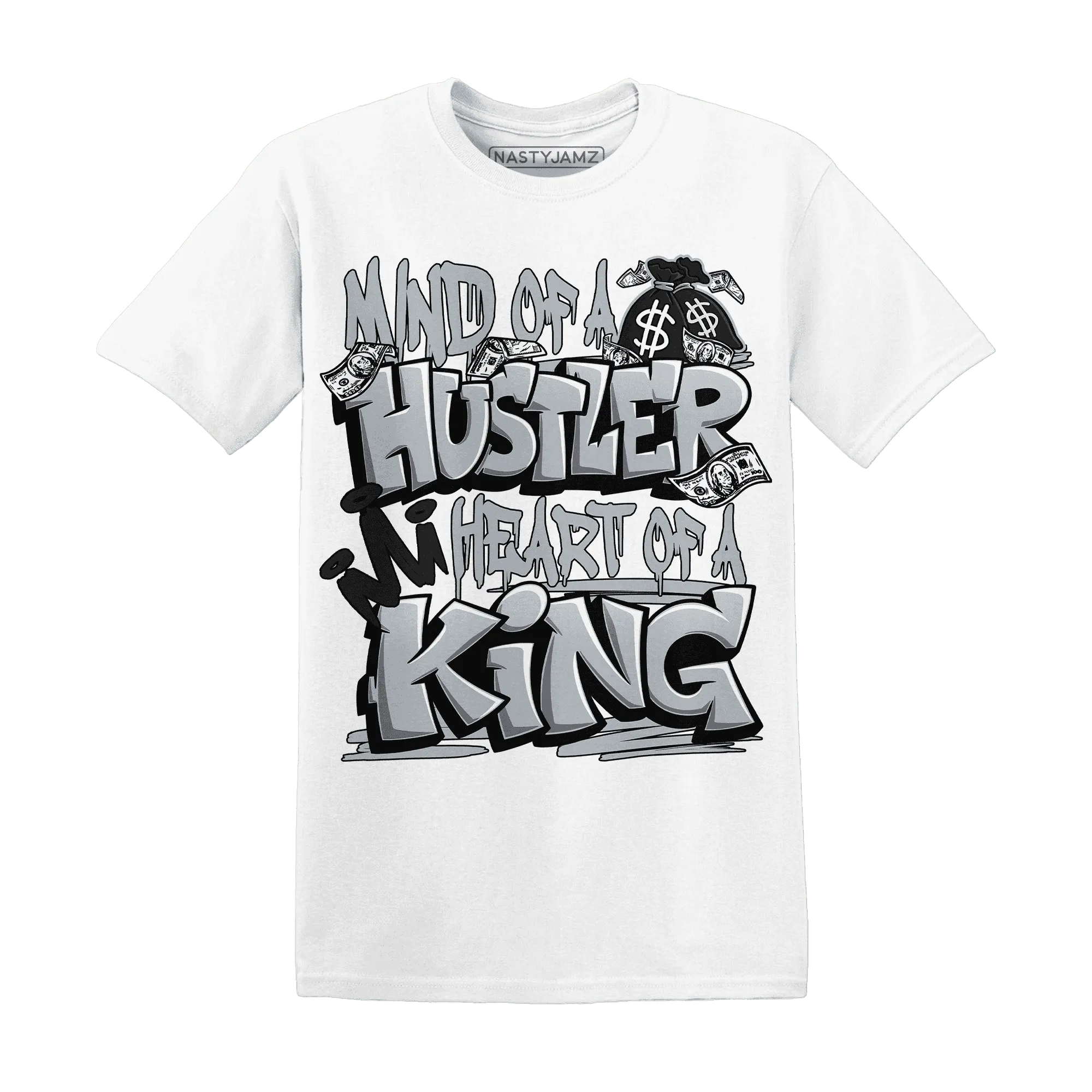 NastyJamz-Wolf-Grey-12s-T-Shirt-Match-Hustler-Heart-King