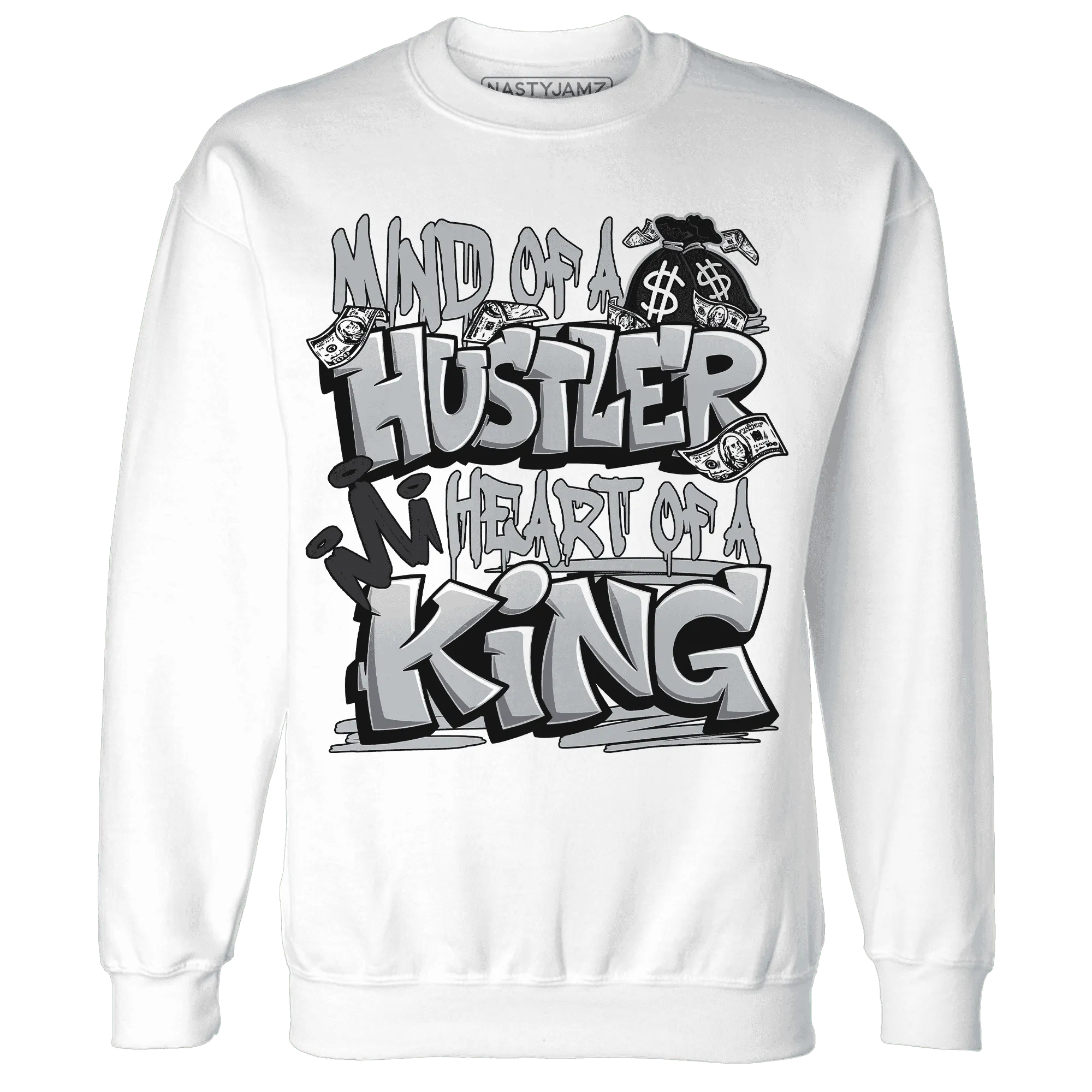 NastyJamz-Wolf-Grey-12s-Sweatshirt-Match-Hustler-Heart-King