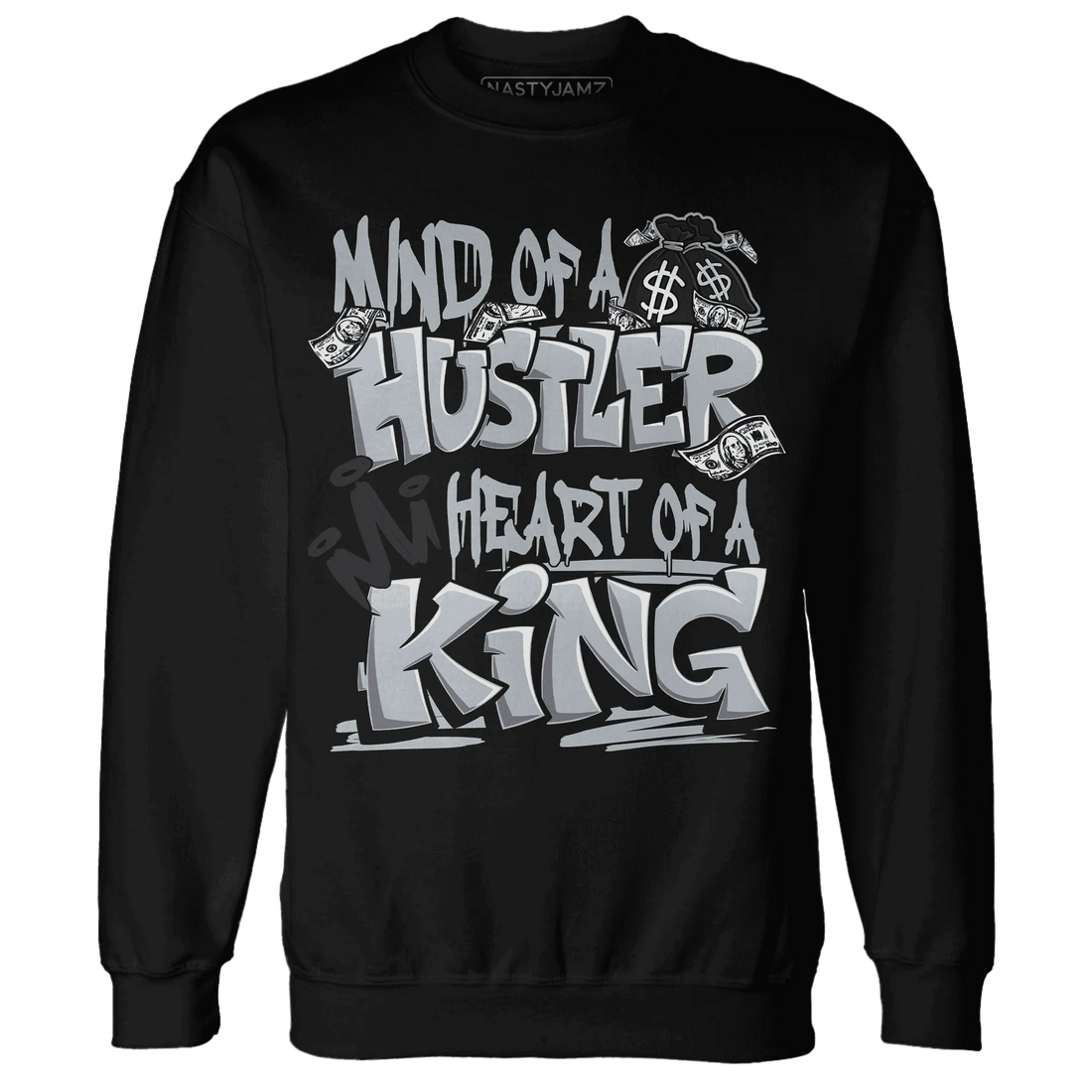 NastyJamz-Wolf-Grey-12s-Sweatshirt-Match-Hustler-Heart-King