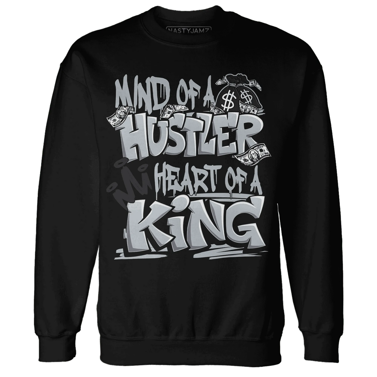 NastyJamz-Wolf-Grey-12s-Sweatshirt-Match-Hustler-Heart-King