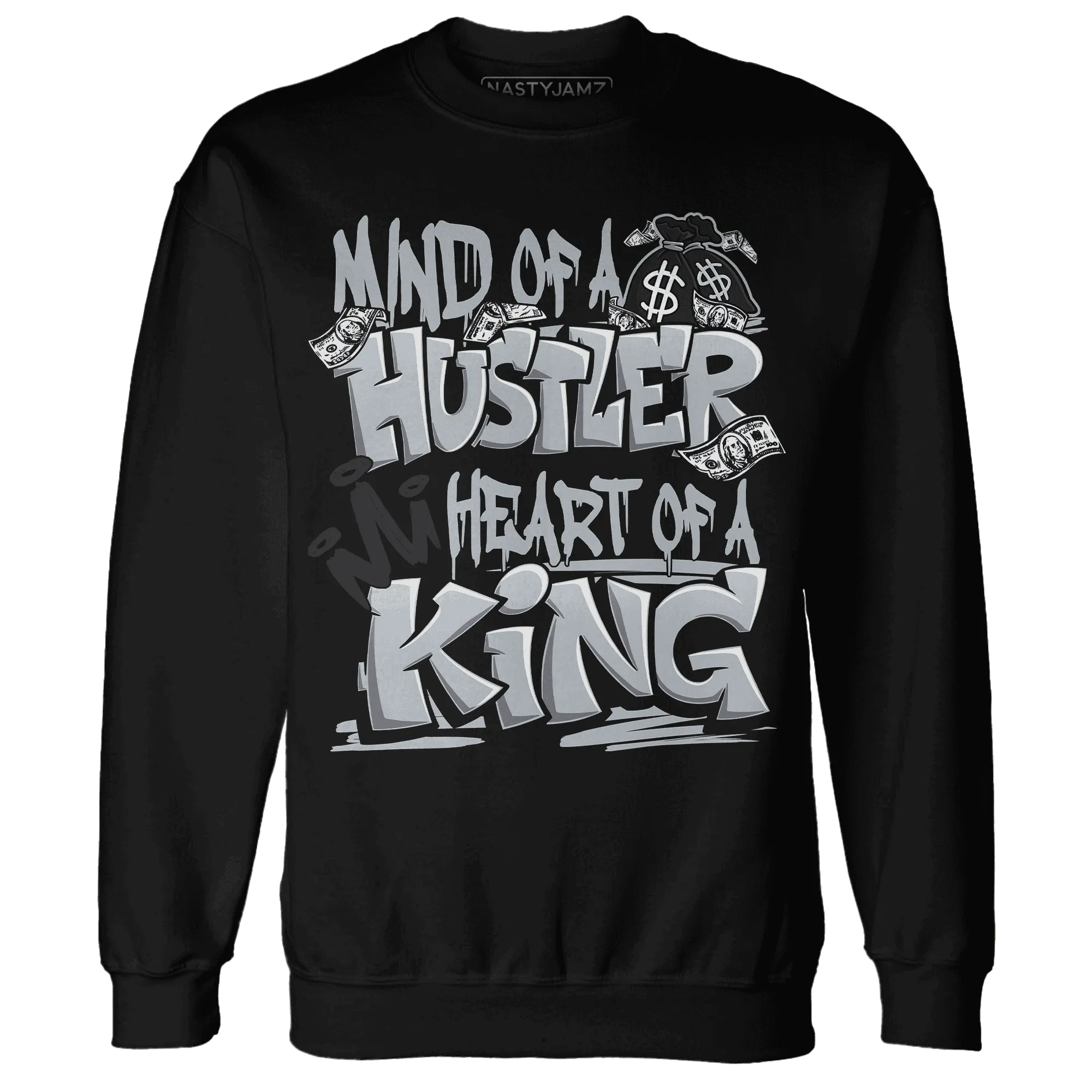 NastyJamz-Wolf-Grey-12s-Sweatshirt-Match-Hustler-Heart-King