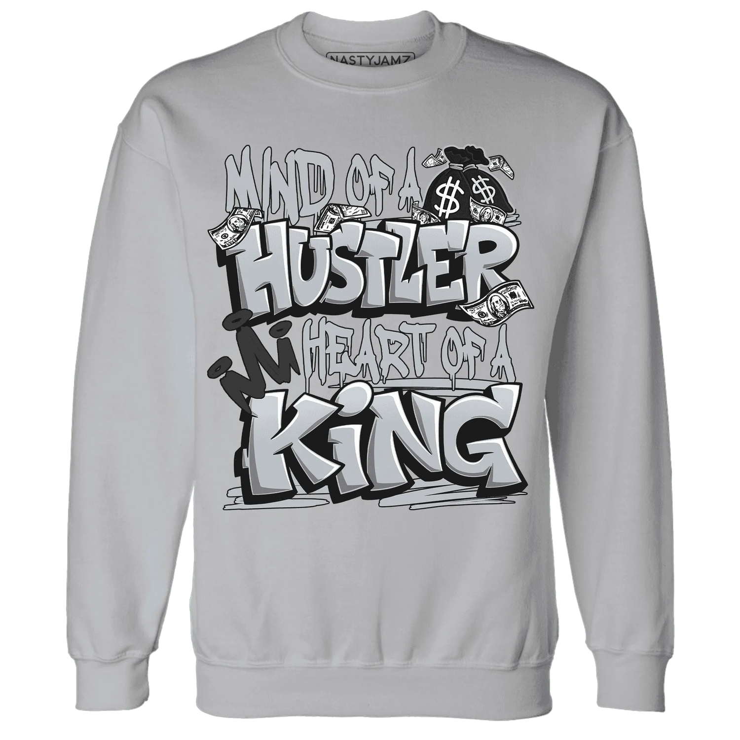 NastyJamz-Wolf-Grey-12s-Sweatshirt-Match-Hustler-Heart-King