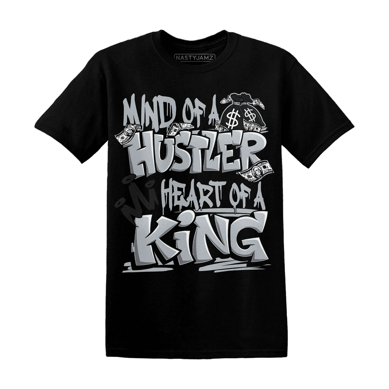 NastyJamz-Wolf-Grey-12s-T-Shirt-Match-Hustler-Heart-King