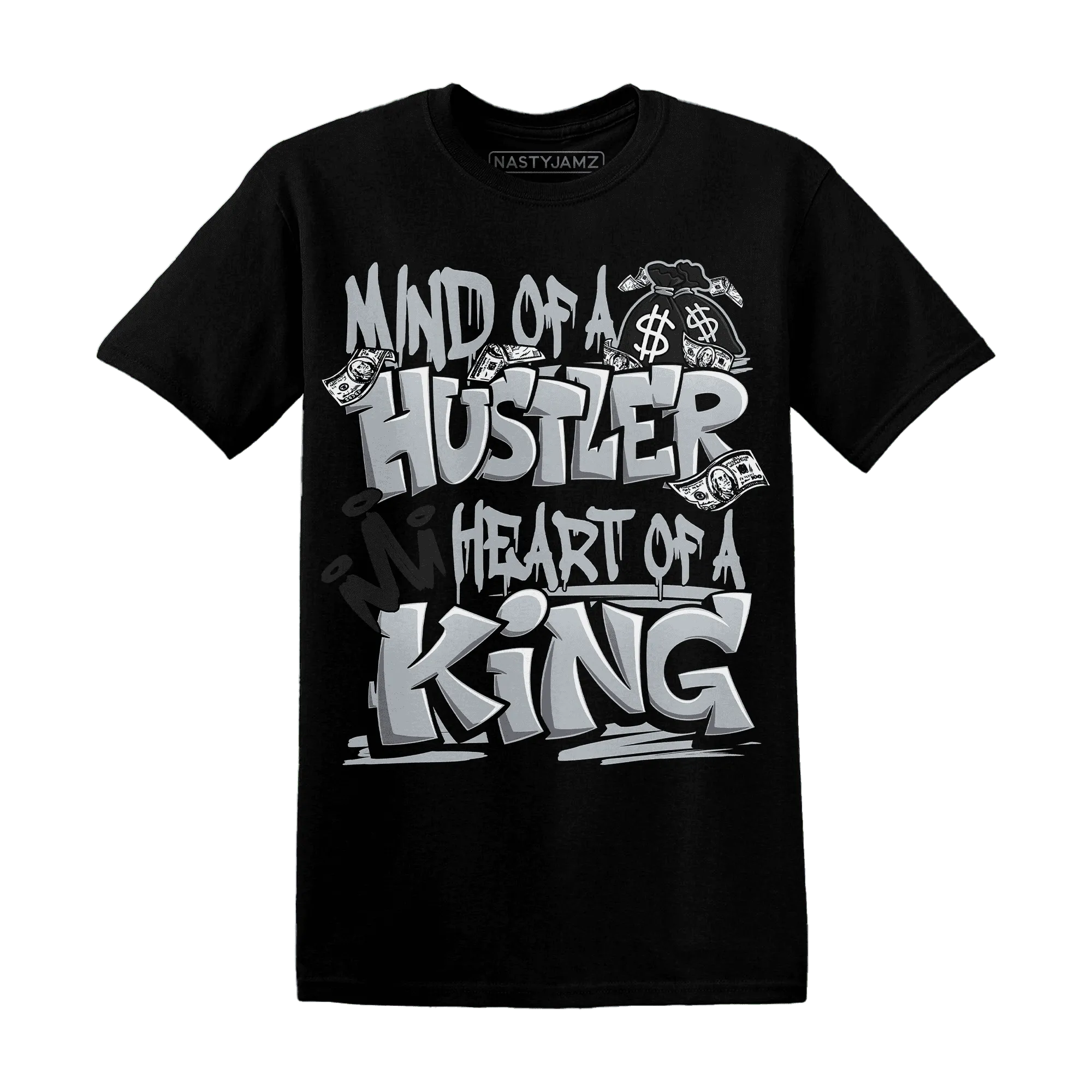 NastyJamz-Wolf-Grey-12s-T-Shirt-Match-Hustler-Heart-King