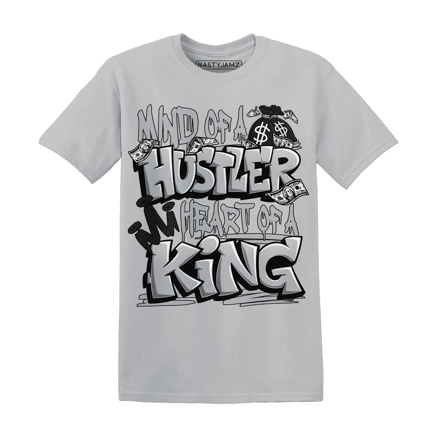 NastyJamz-Wolf-Grey-12s-T-Shirt-Match-Hustler-Heart-King