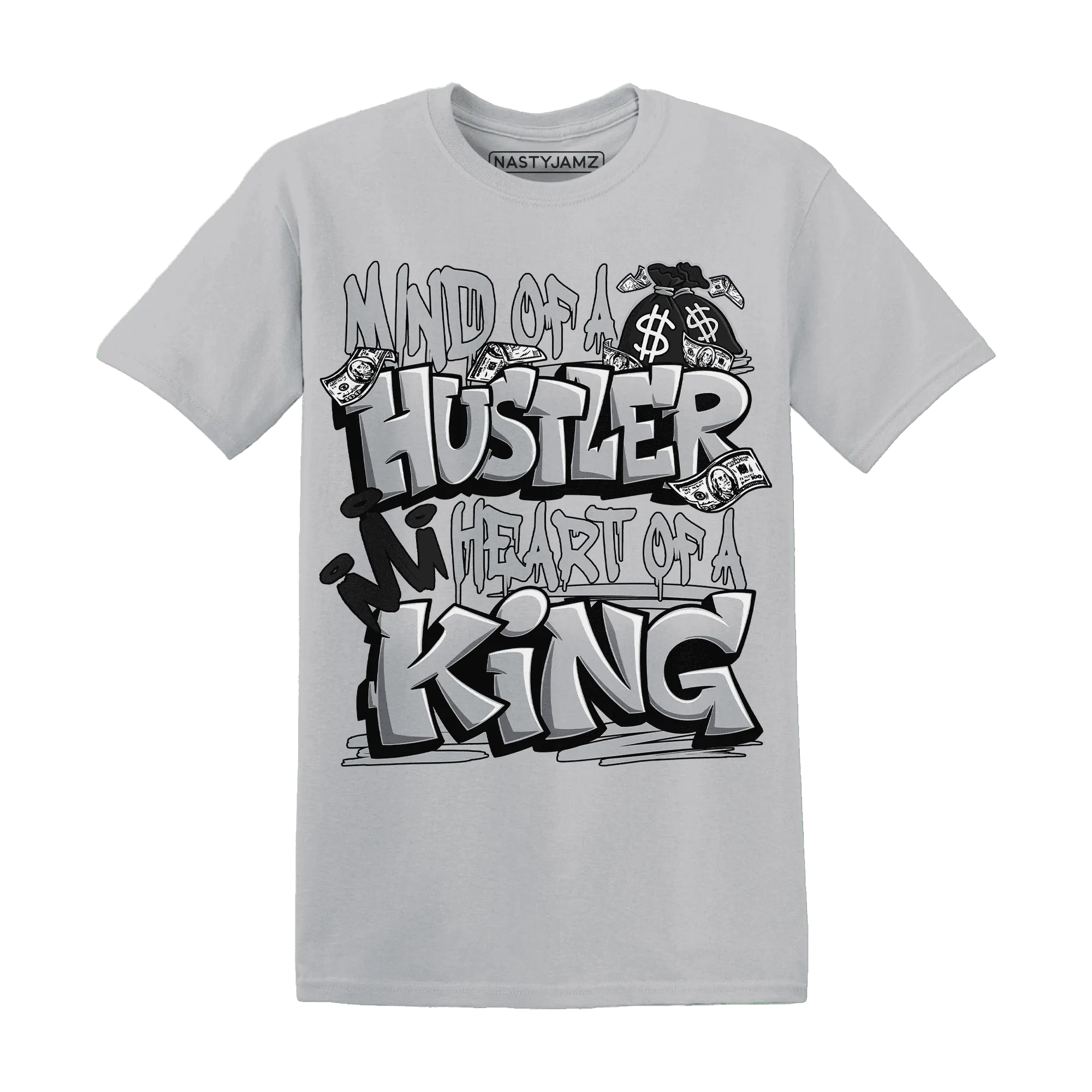NastyJamz-Wolf-Grey-12s-T-Shirt-Match-Hustler-Heart-King