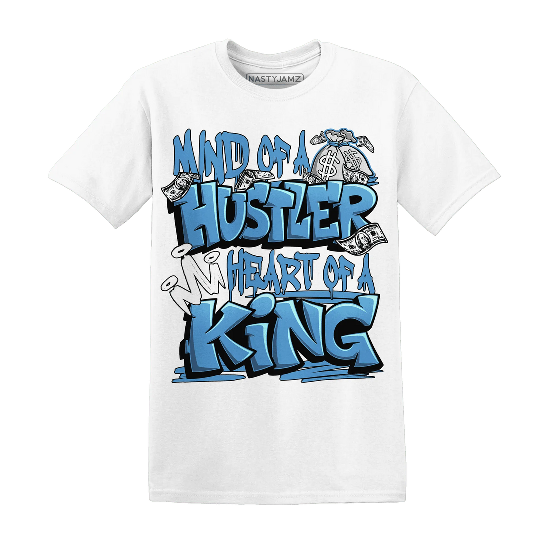 NastyJamz-Carolina-Blue-Univercitii-17s-T-Shirt-Match-Hustler-Heart-King