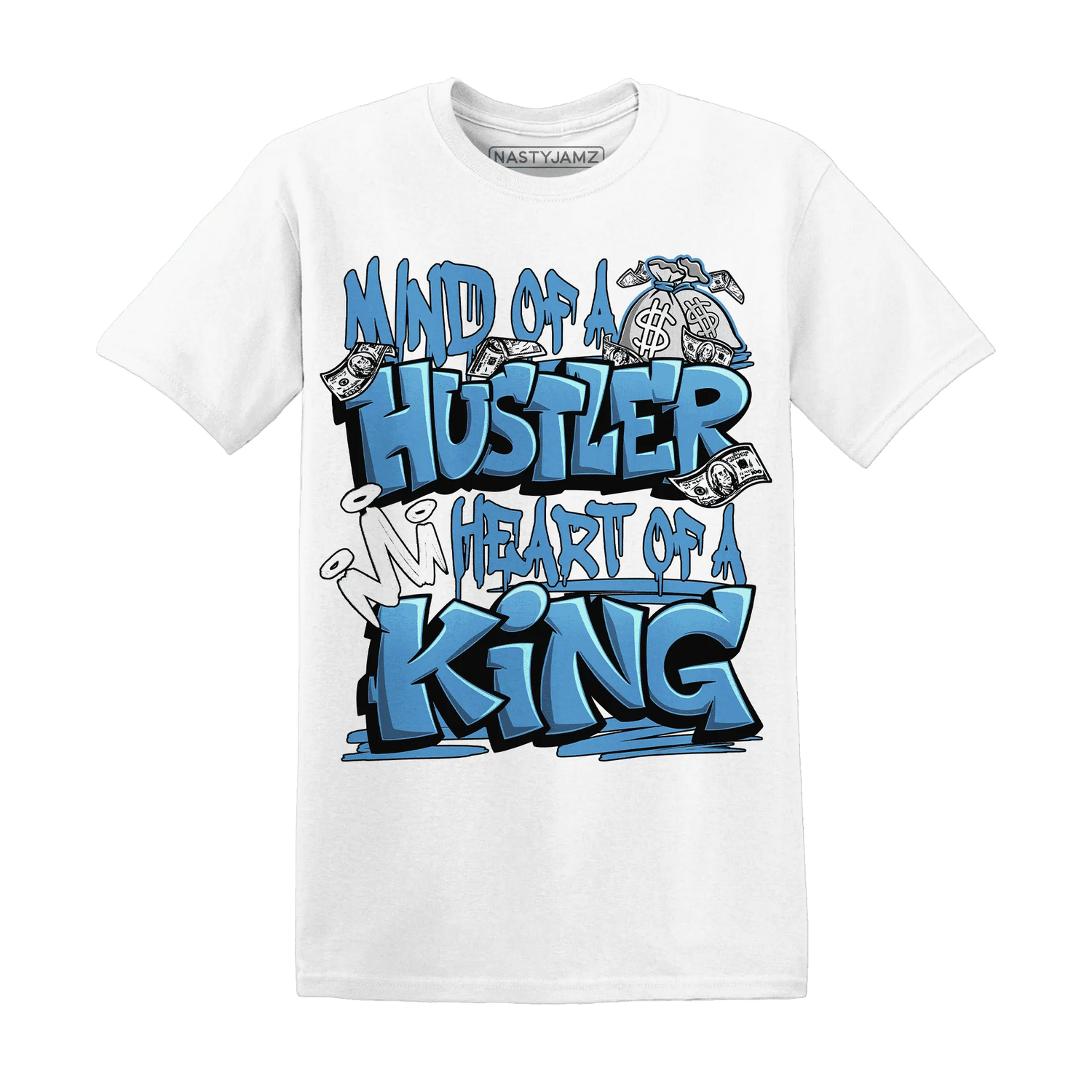 NastyJamz-Carolina-Blue-Univercitii-17s-T-Shirt-Match-Hustler-Heart-King