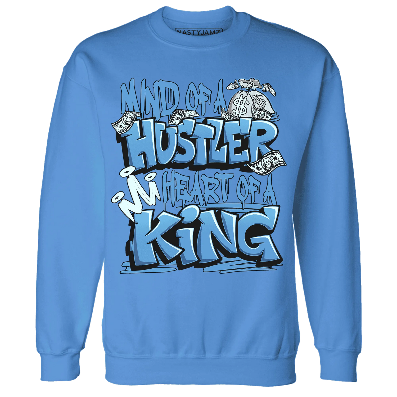NastyJamz-Carolina-Blue-Univercitii-17s-Sweatshirt-Match-Hustler-Heart-King