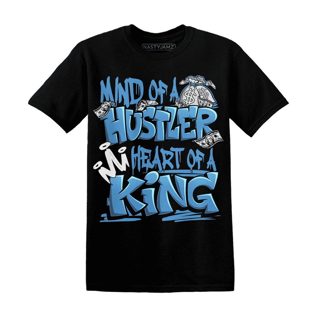 NastyJamz-Carolina-Blue-Univercitii-17s-T-Shirt-Match-Hustler-Heart-King