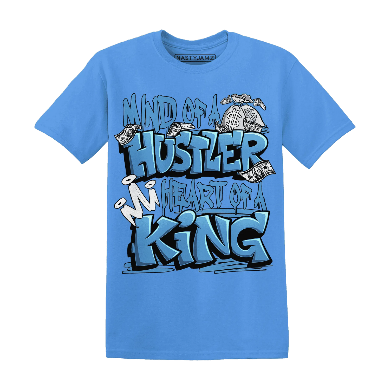NastyJamz-Carolina-Blue-Univercitii-17s-T-Shirt-Match-Hustler-Heart-King