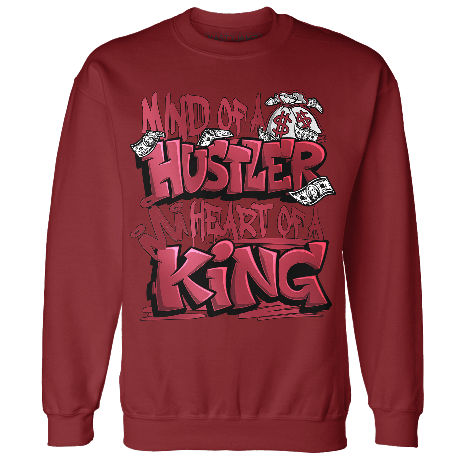 High 85 Metallic Burgundy 1s Sweatshirt Match Hustler Heart King - NastyJamz