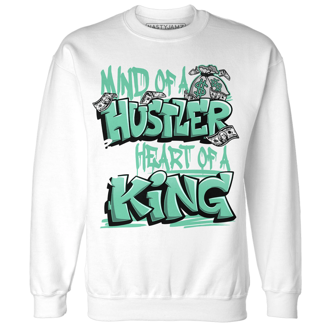 High OG Green Glow 1s Sweatshirt Match Hustler Heart King - NastyJamz