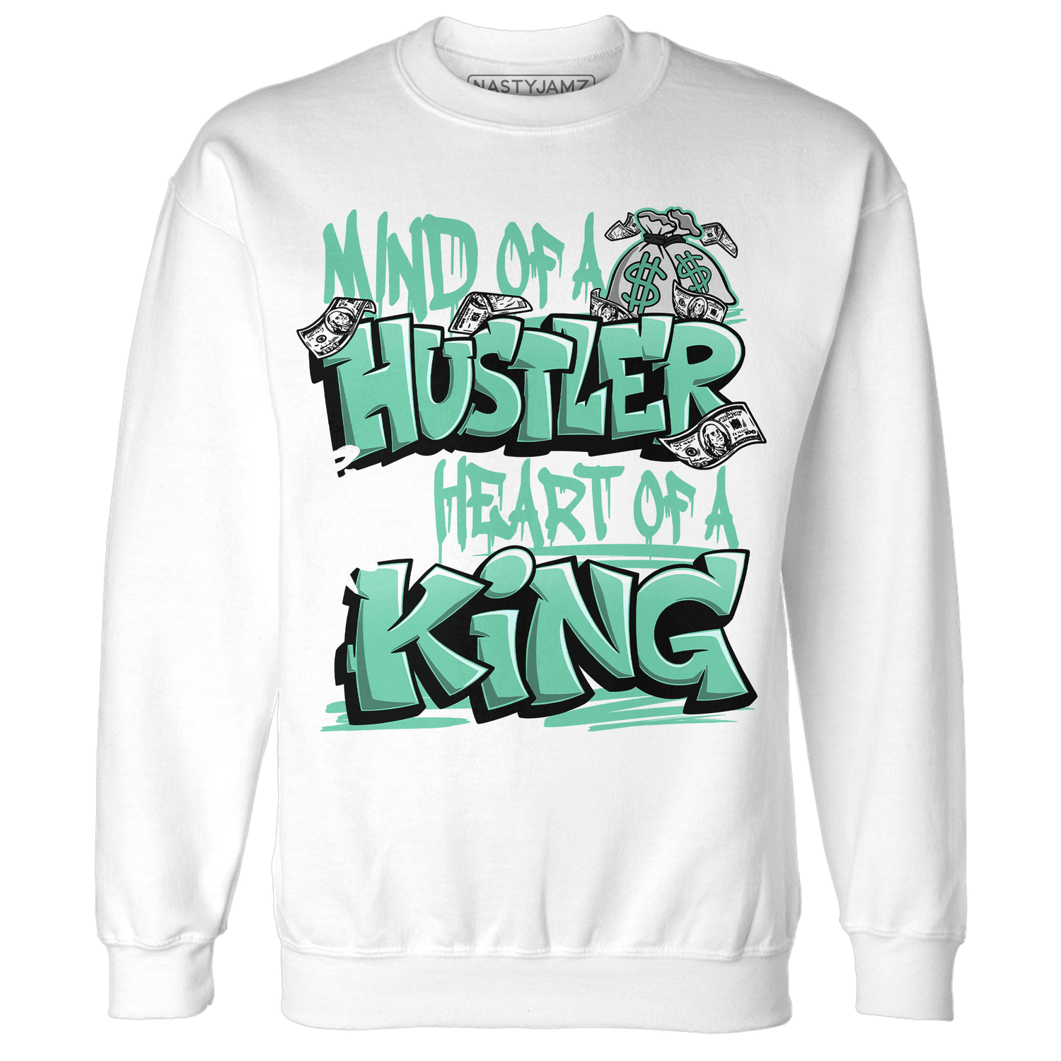 High OG Green Glow 1s Sweatshirt Match Hustler Heart King - NastyJamz