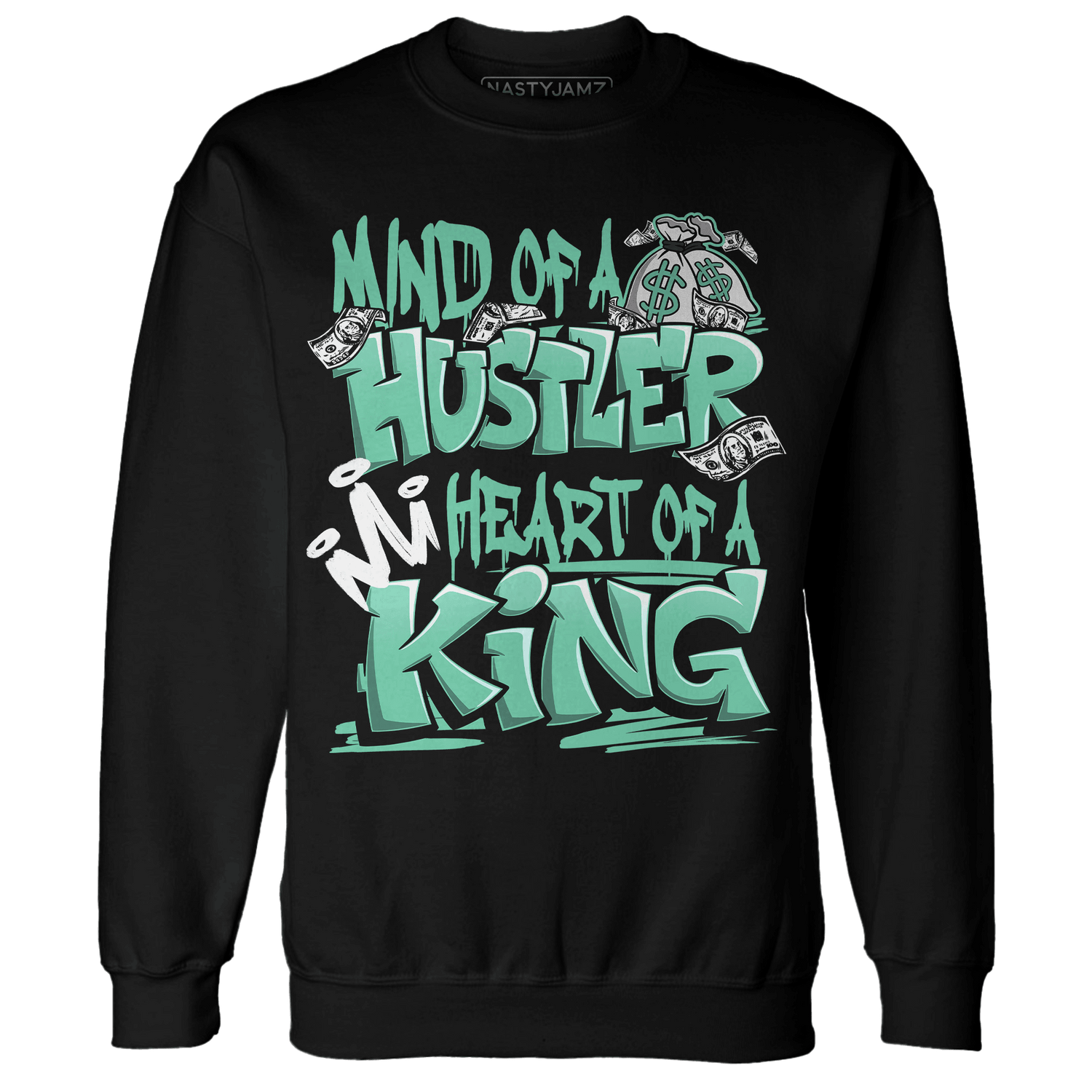 High OG Green Glow 1s Sweatshirt Match Hustler Heart King - NastyJamz