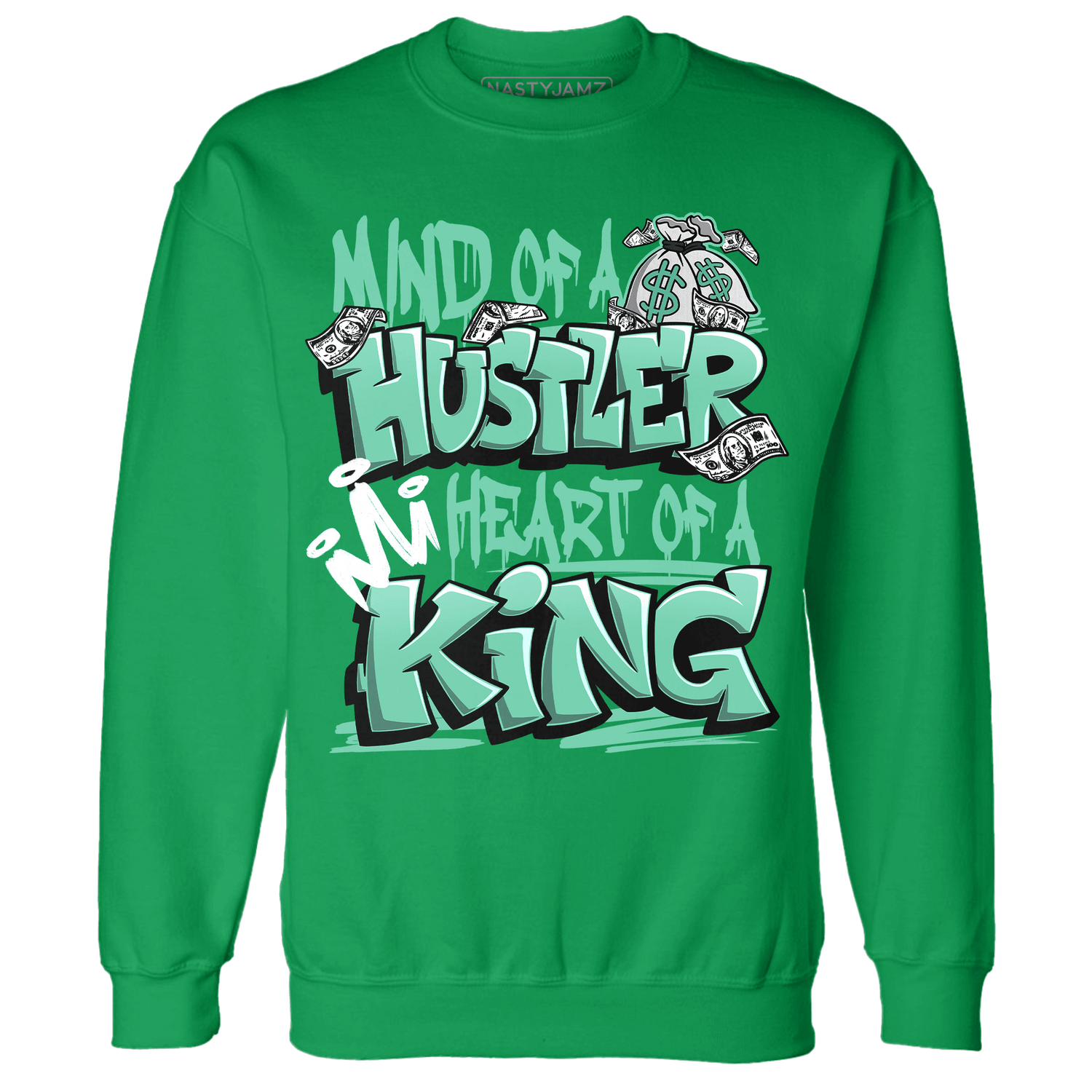 High OG Green Glow 1s Sweatshirt Match Hustler Heart King - NastyJamz