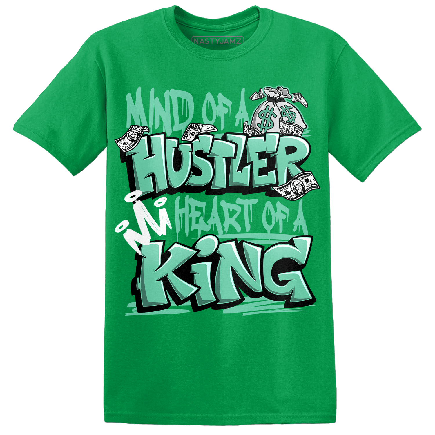 High OG Green Glow 1s T Shirt Match Hustler Heart King - NastyJamz