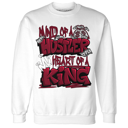 High White Team Red 1s Sweatshirt Match Hustler Heart King - NastyJamz