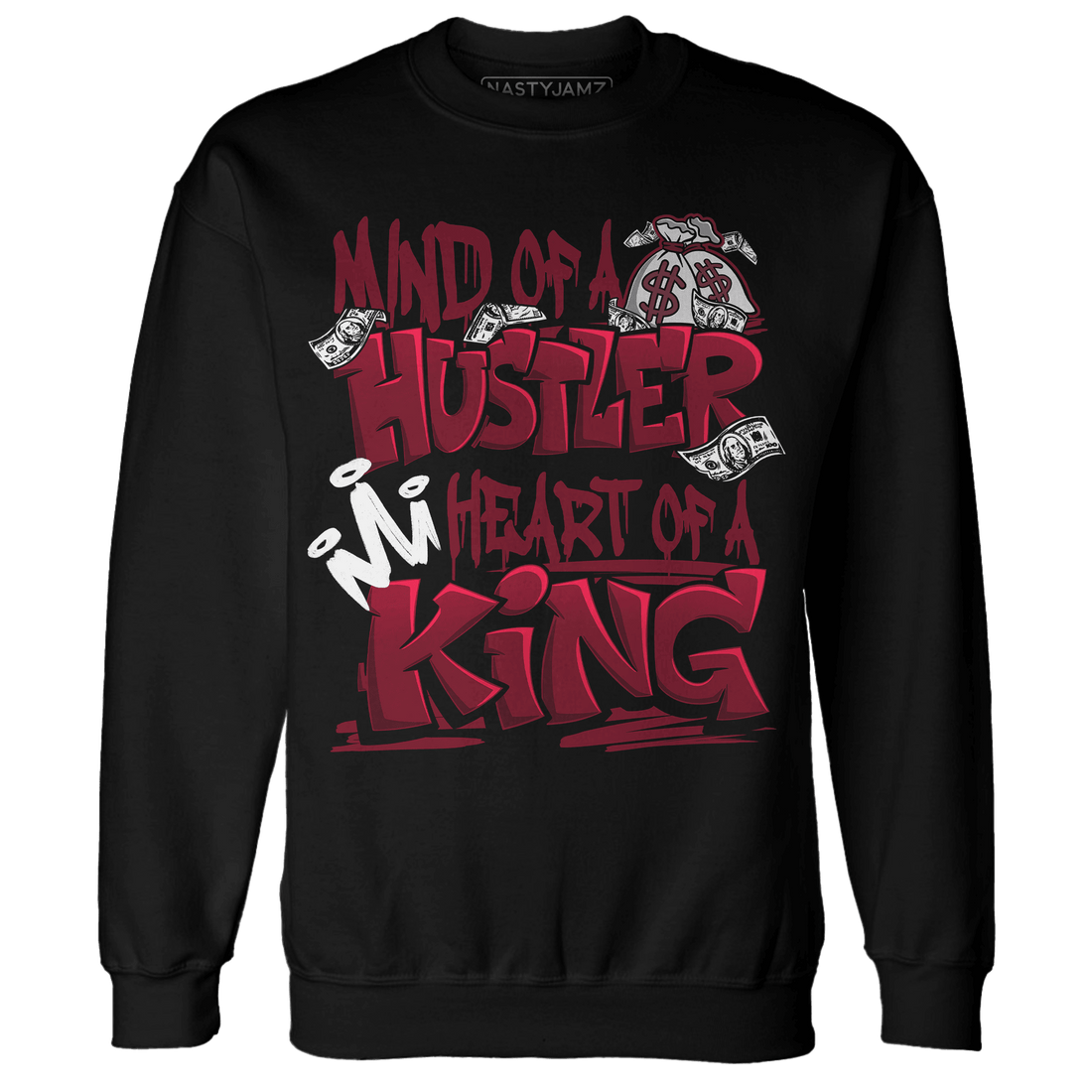High White Team Red 1s Sweatshirt Match Hustler Heart King - NastyJamz