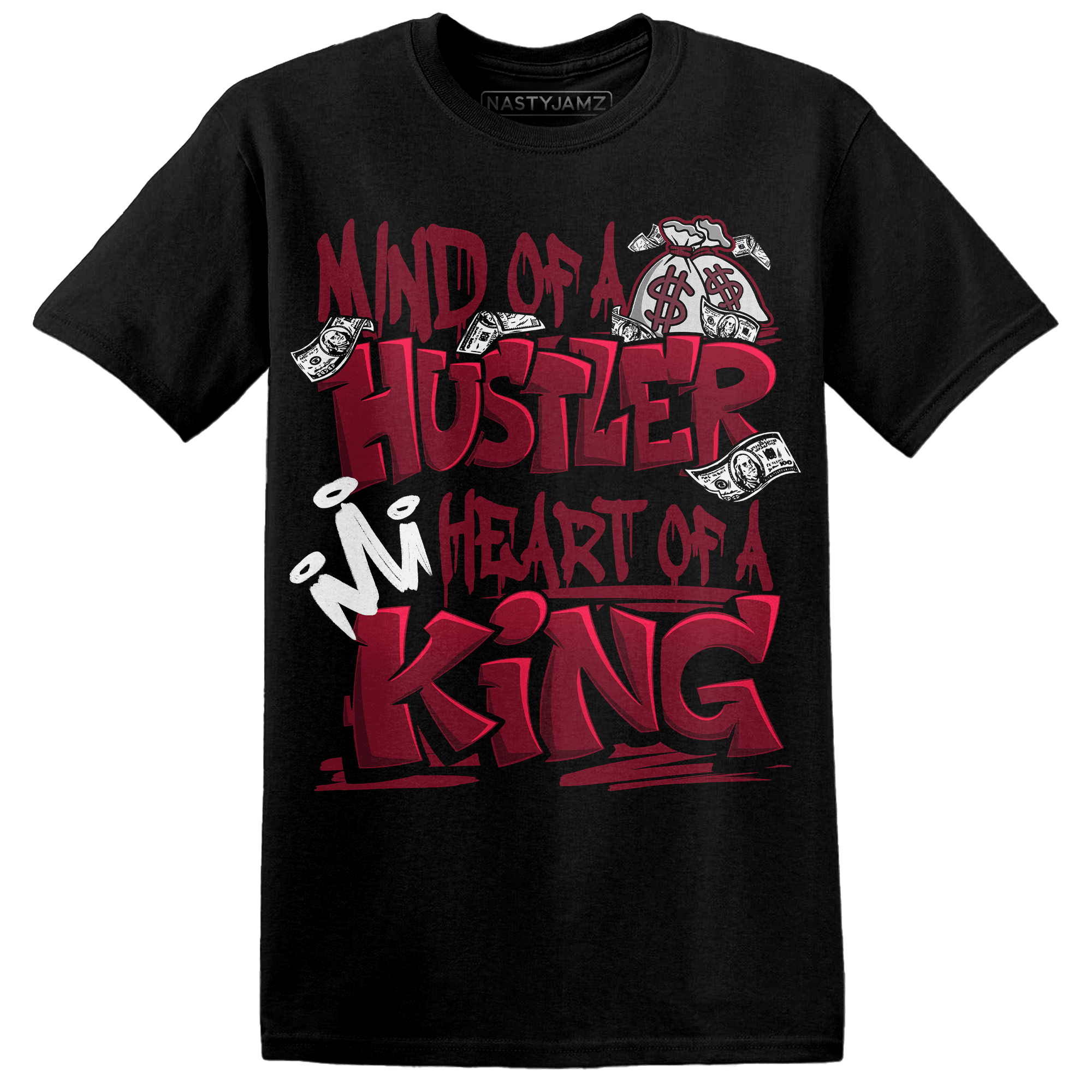 High White Team Red 1s T Shirt Match Hustler Heart King - NastyJamz